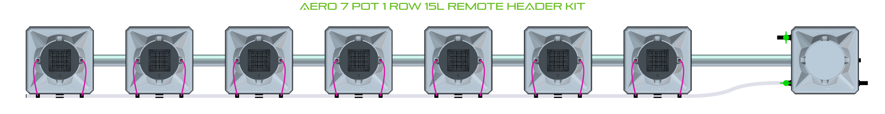 Alien Hydroponics AERO 7 Pot 1 Row Kit