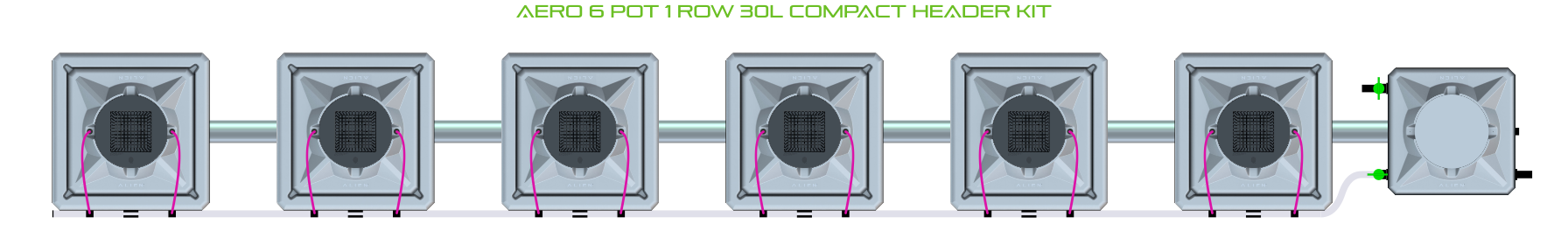 Alien Hydroponics AERO 6 Pot 1 Row Kit