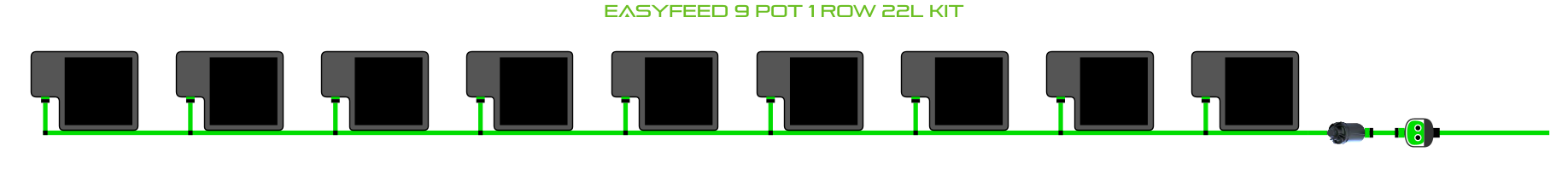 Alien Hydroponics EasyFeed 9 Pot 1 Row Kit