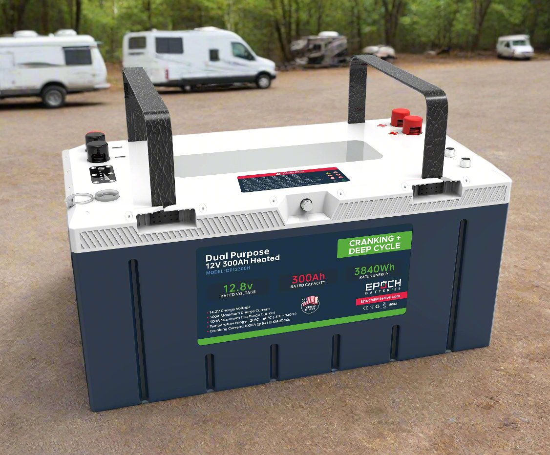Epoch 12V 300Ah Pro Series - LiFePO4 Cranking & Deep Cycle Lithium Battery (Dual Purpose) (DP12300H)
