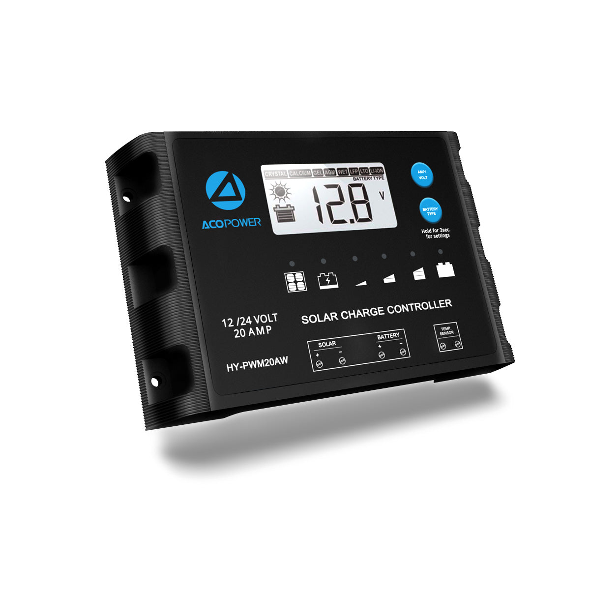 ACOPOWER ProteusX 20A PWM Solar Charge Controller HY-PWM-PX20A