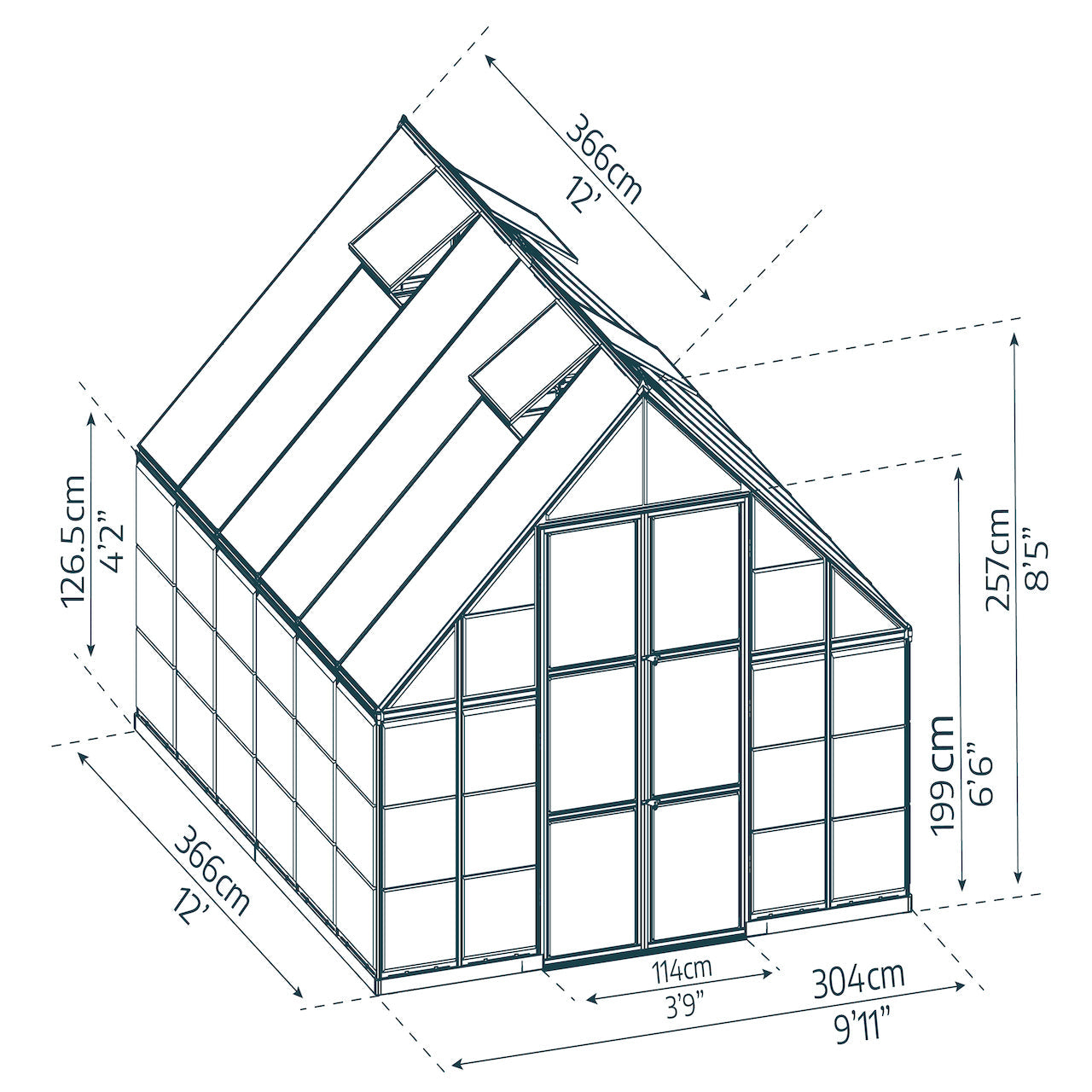 Palram - Canopia | Balance Greenhouse Kit With Clear 0.8mm Polycarbonate Glazing