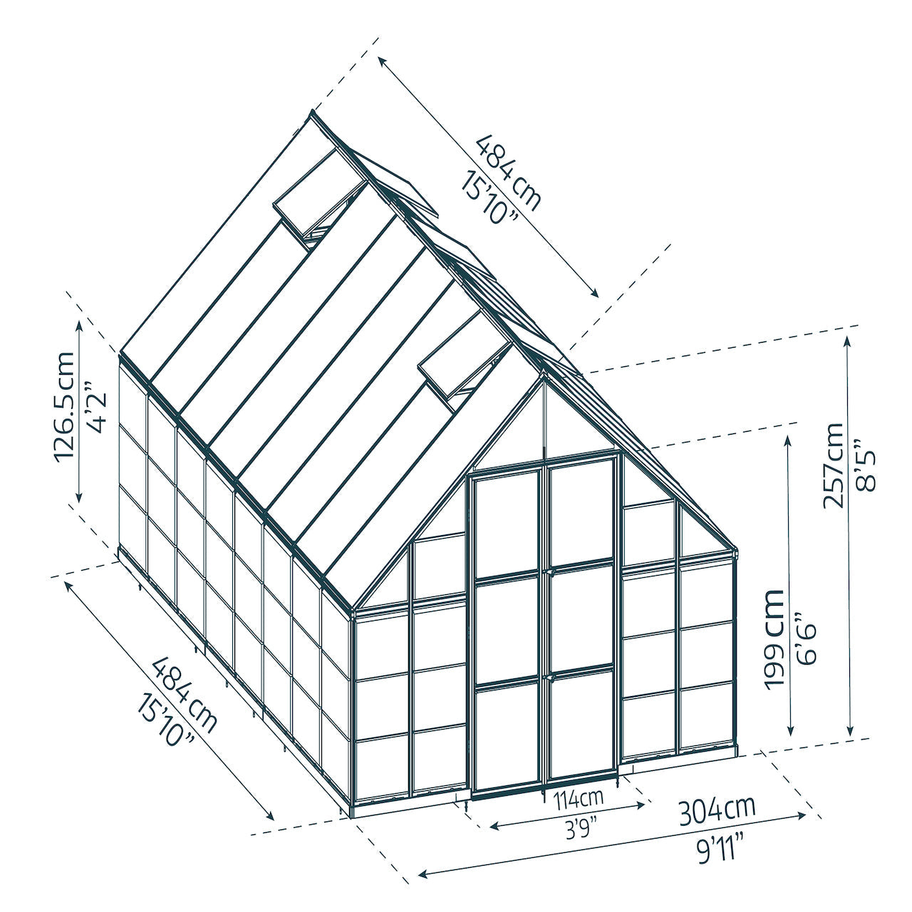 Palram - Canopia | Balance Greenhouse Kit With Clear 0.8mm Polycarbonate Glazing