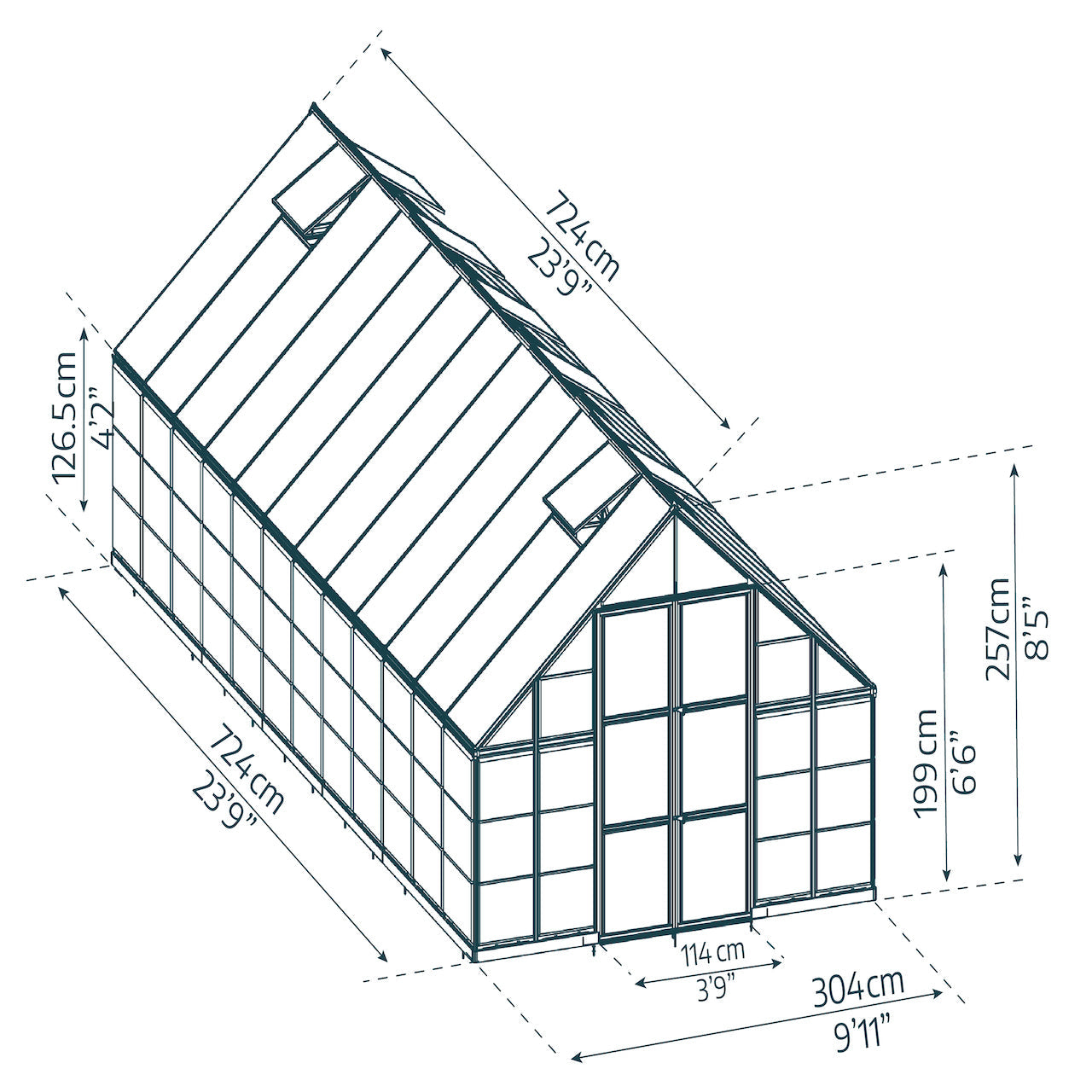 Palram - Canopia | Balance Greenhouse Kit With Clear 0.8mm Polycarbonate Glazing