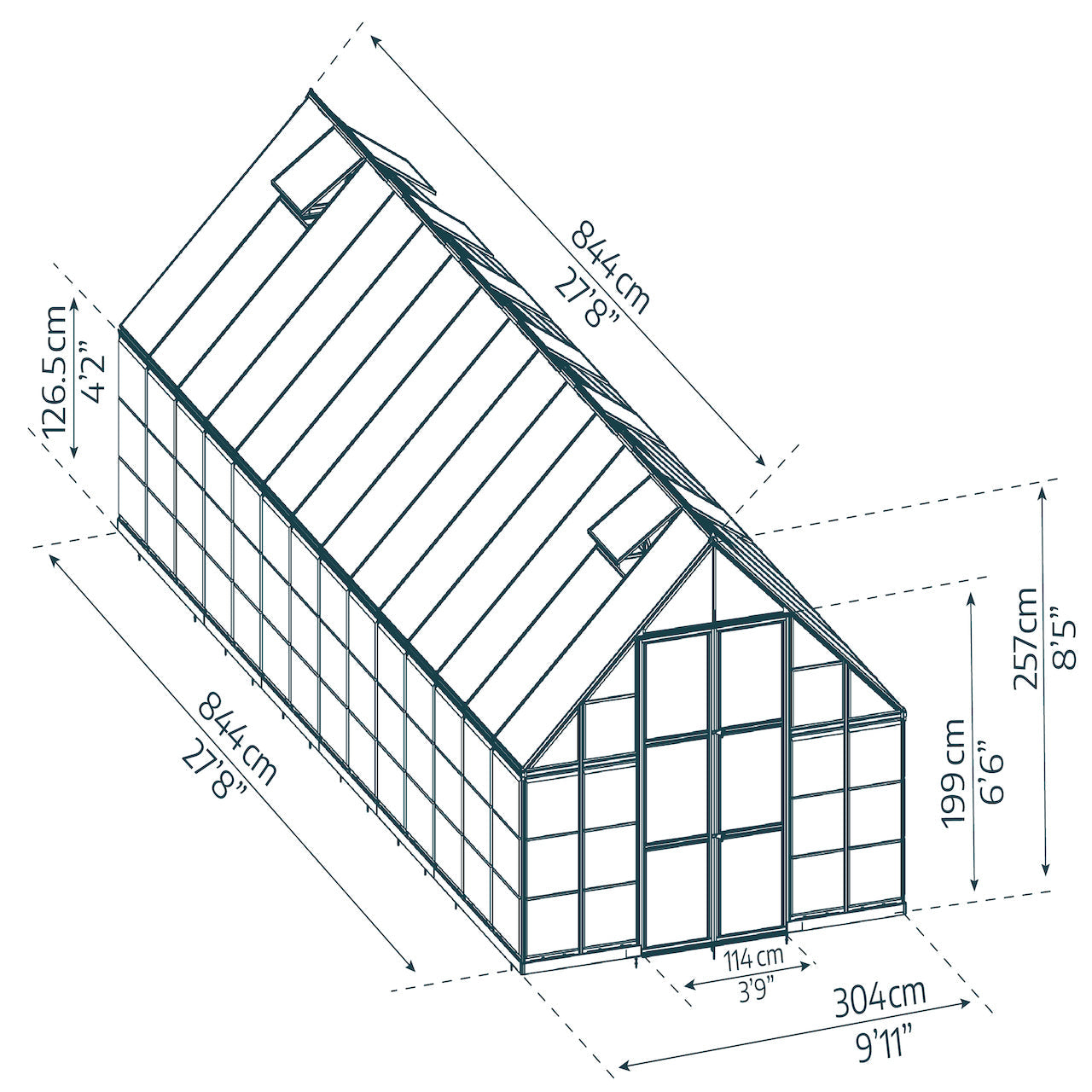 Palram - Canopia | Balance Greenhouse Kit With Clear 0.8mm Polycarbonate Glazing