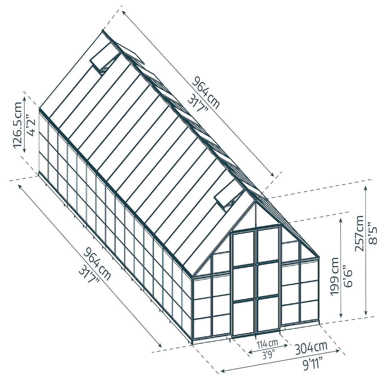 Palram - Canopia | Balance Greenhouse Kit With Clear 0.8mm Polycarbonate Glazing
