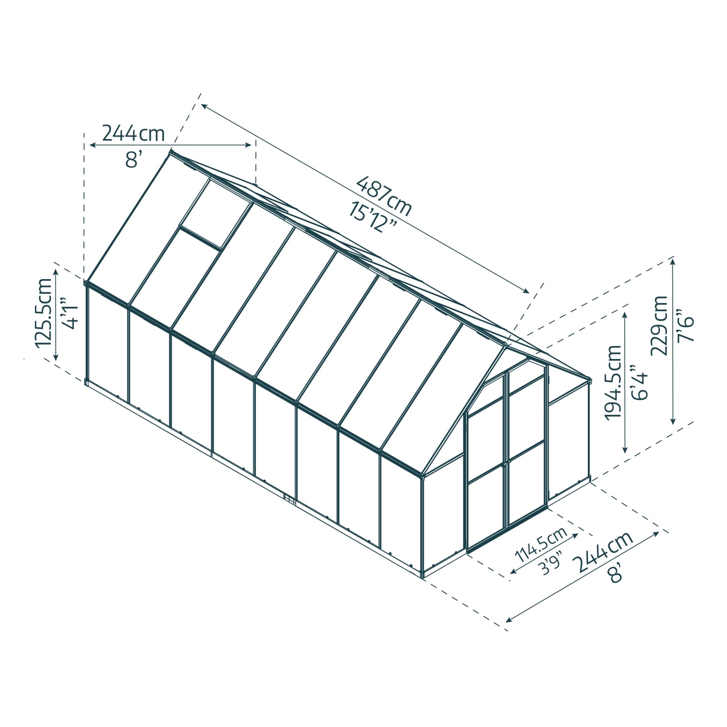 Palram - Canopia | Essence Greenhouse Kit - Silver With 4mm Twin-wall Polycarbonate Glazing