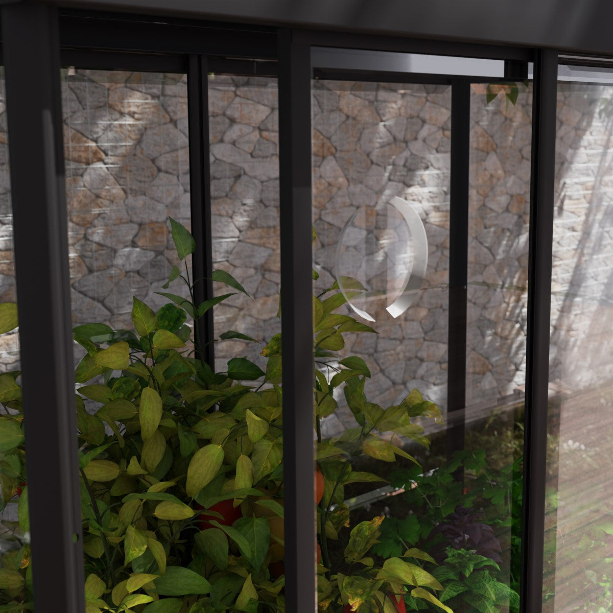 Palram - Canopia | Ivy 4x2 ft. Mini Greenhouse Kit - Black Frame with Clear Polycarbonate Glazing