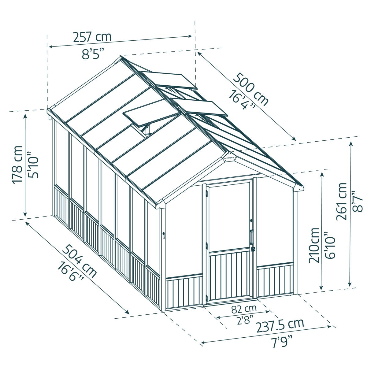 Palram - Canopia | Natura 8 ft Series - Cedar Wood Greenhouse Kit