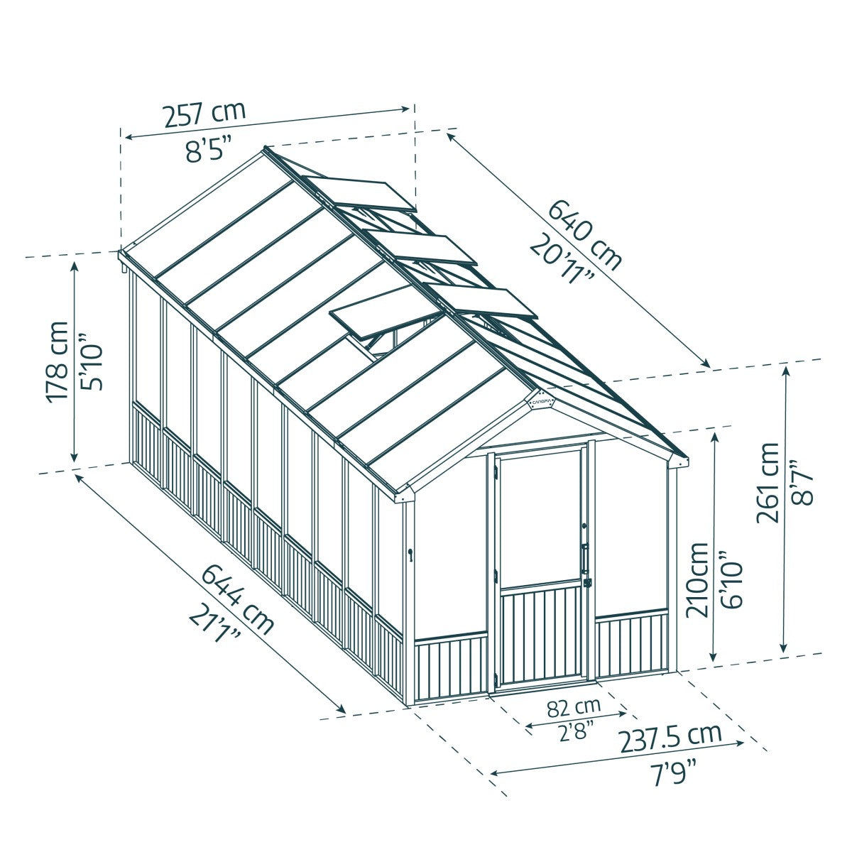 Palram - Canopia | Natura 8 ft Series - Cedar Wood Greenhouse Kit