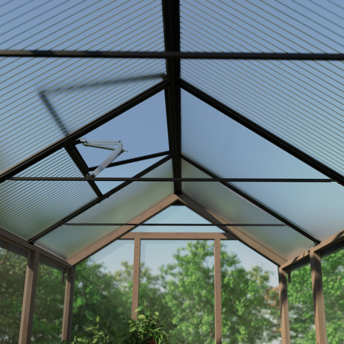 Palram - Canopia | Natura 8 ft Series - Cedar Wood Greenhouse Kit