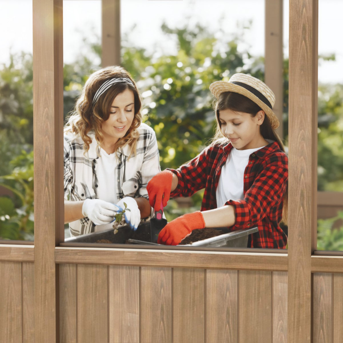 Palram - Canopia | Natura 8 ft Series - Cedar Wood Greenhouse Kit