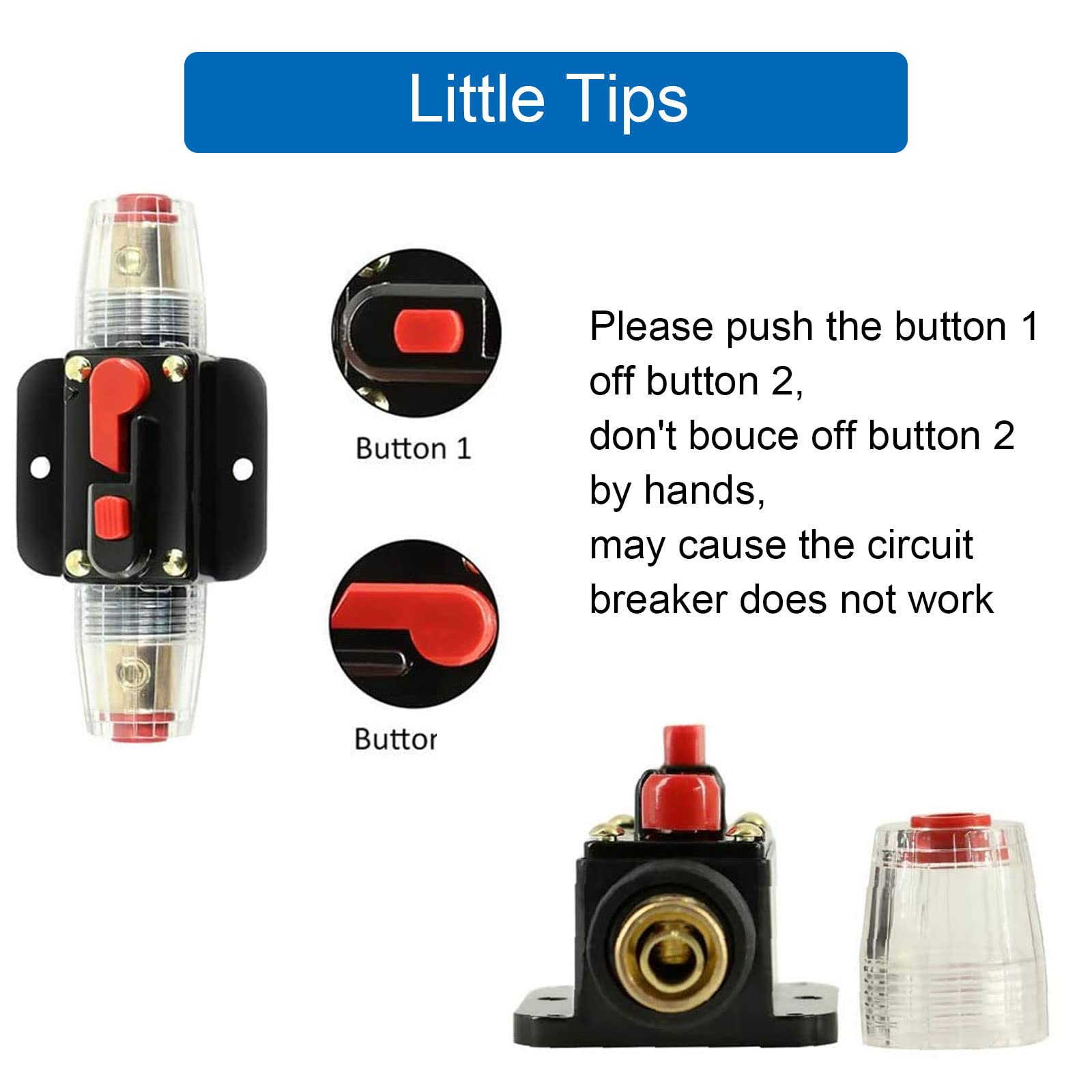 ACOPOWER 60 Amp Resettable Fuse Circuit Breaker HY-AS-Fuse 60A