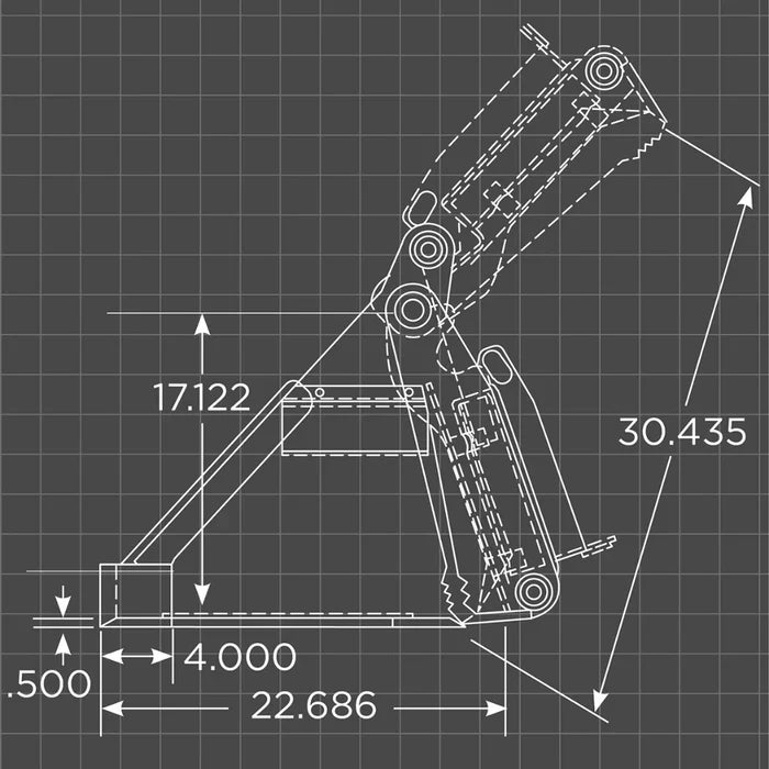 Loflin Fabrication | 4-N-1 Bucket | 36" – 54" Width | For Mini Skid Steers & Tractors