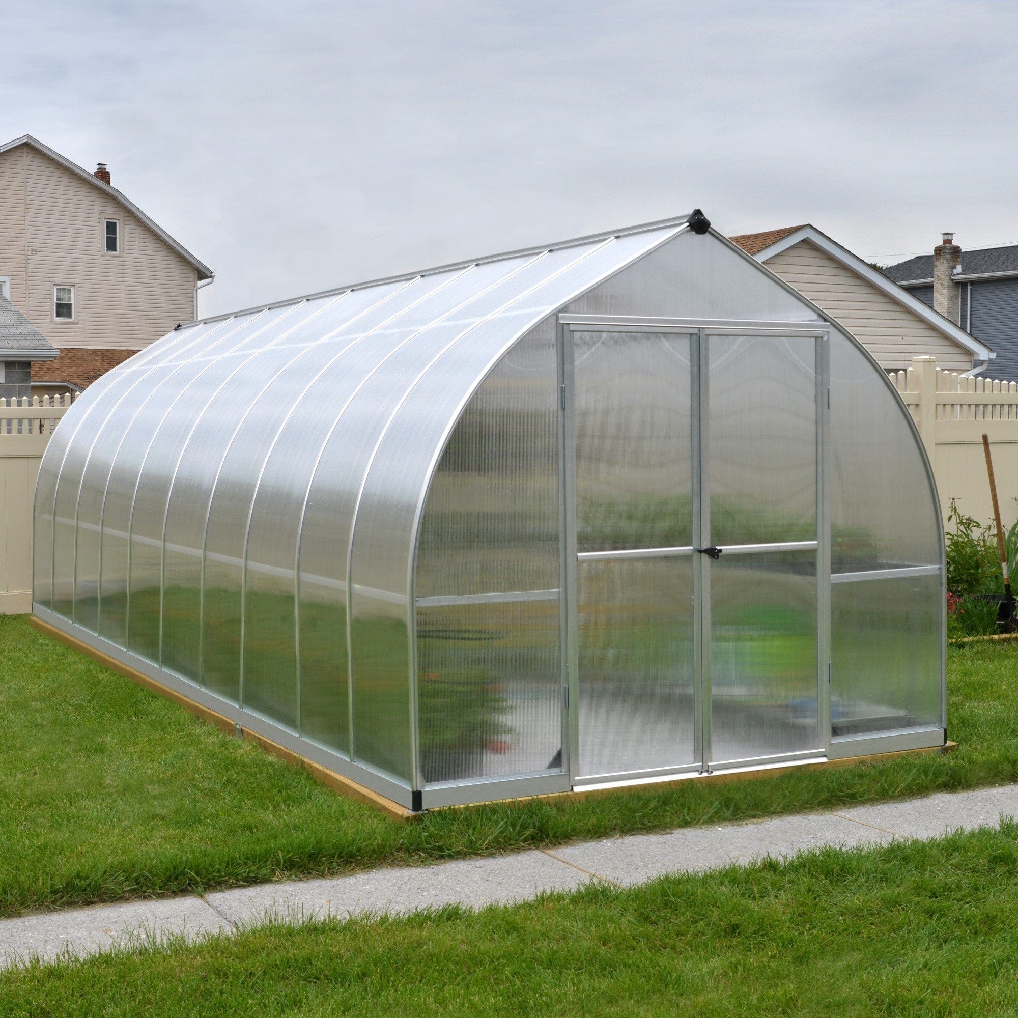 Palram - Canopia | Bella Greenhouse 8 Ft Wide - Silver With 6mm Twin-wall Polycarbonate Glazing