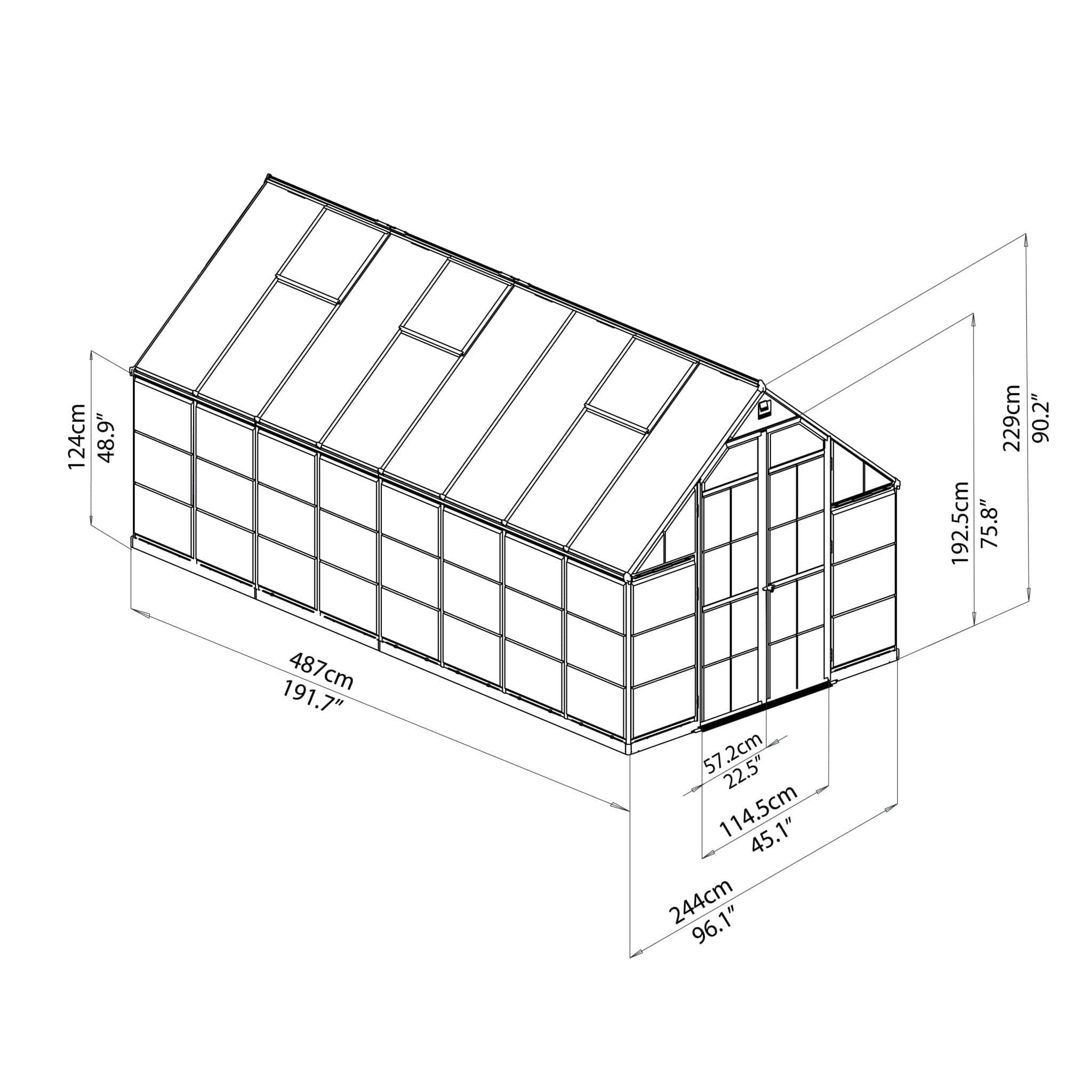 Palram - Canopia | Balance Greenhouse Kit With Clear 0.8mm Polycarbonate Glazing