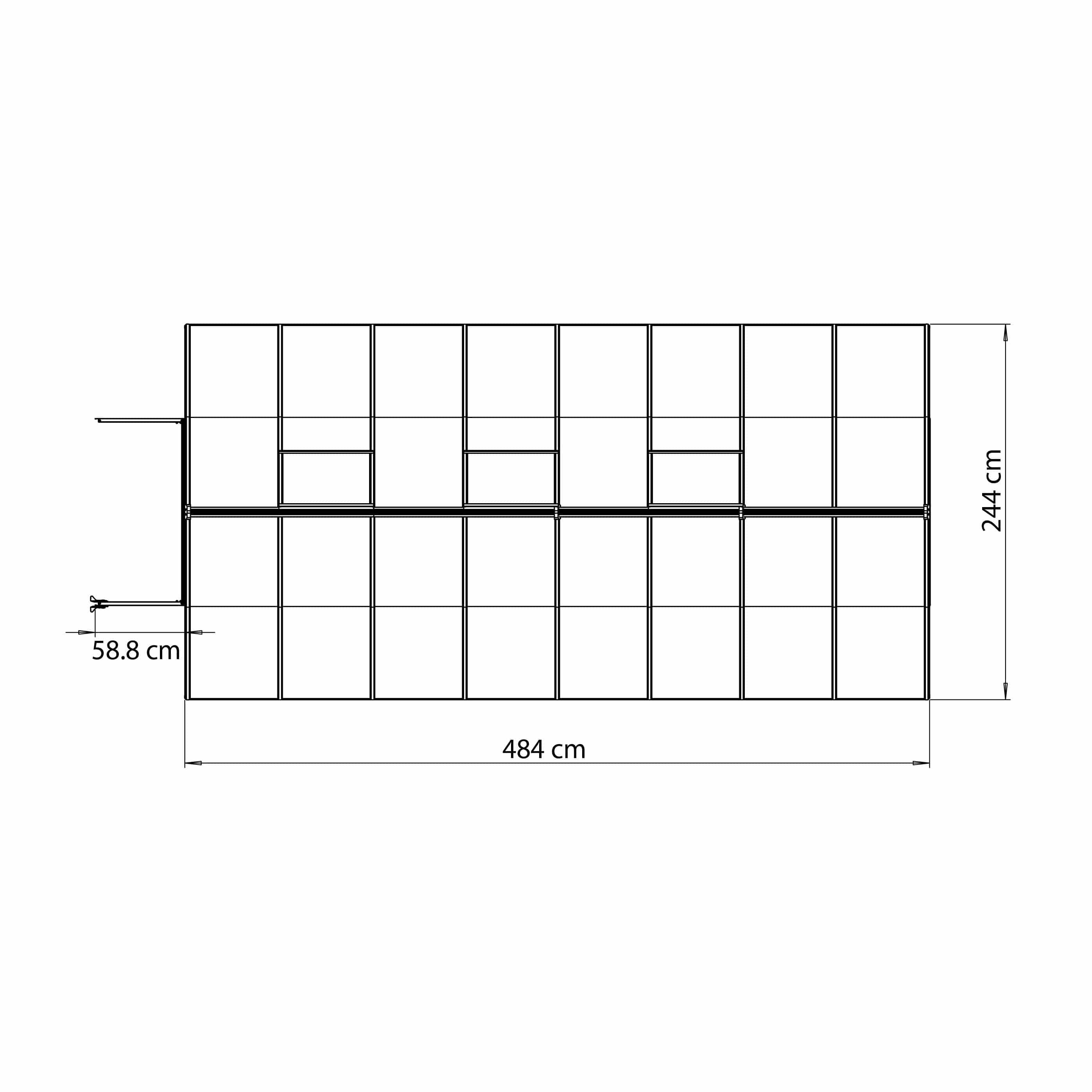 Palram - Canopia | Bella Greenhouse 8 Ft Wide - Silver With 6mm Twin-wall Polycarbonate Glazing