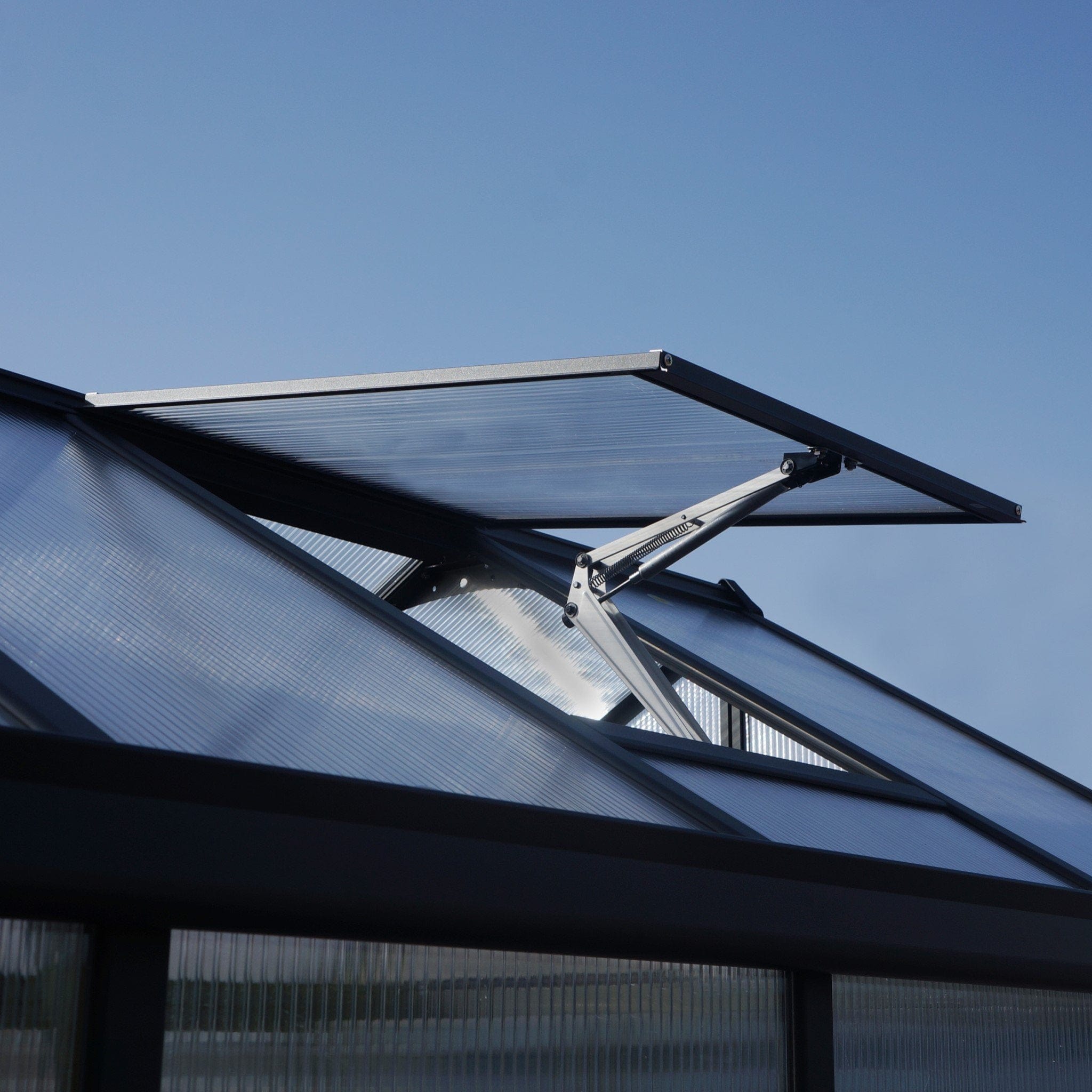 Palram - Canopia | 6x8 Ft Glory Greenhouse Kit - Gray With 10mm Twin-wall Polycarbonate Glazing