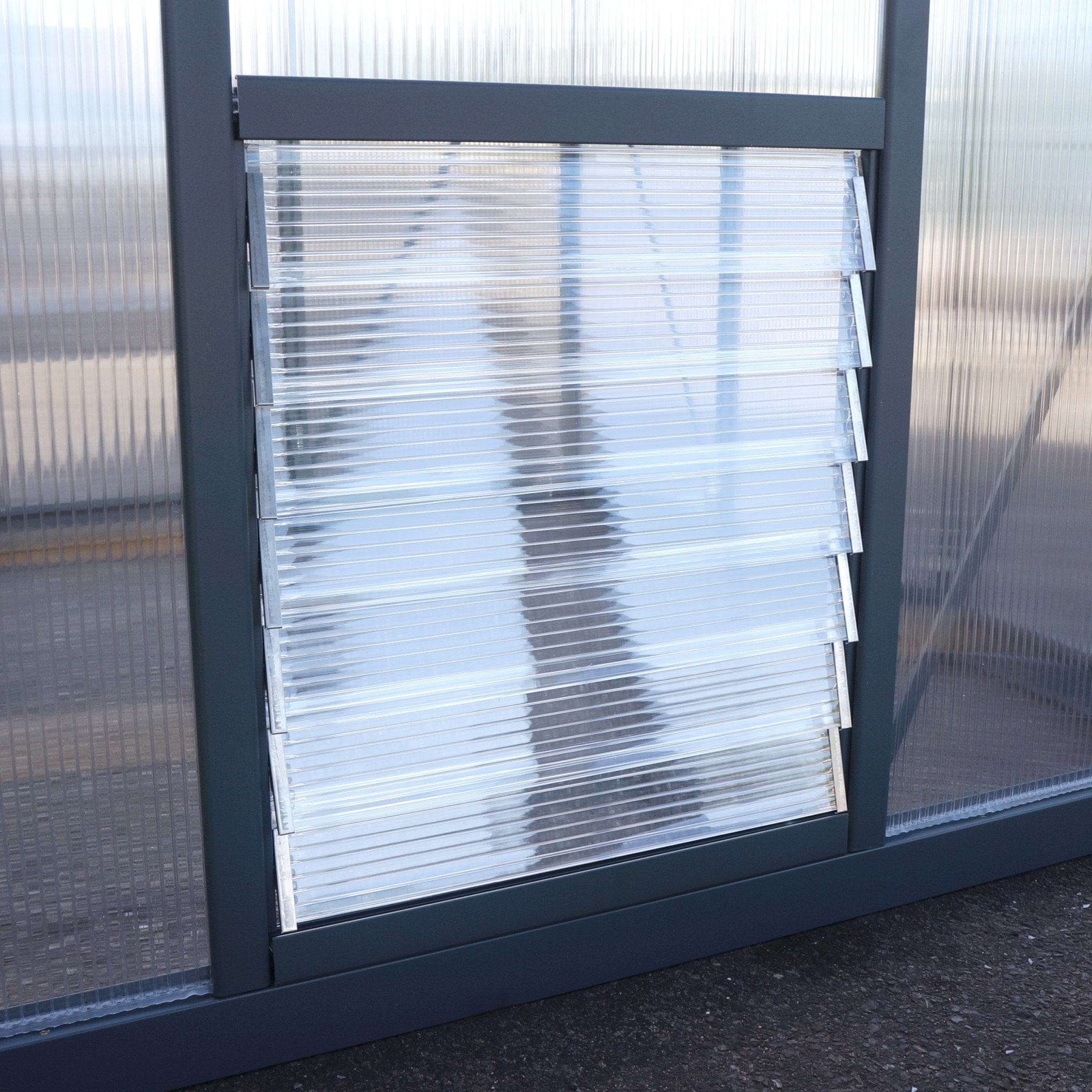 Palram - Canopia | 6x8 Ft Glory Greenhouse Kit - Gray With 10mm Twin-wall Polycarbonate Glazing