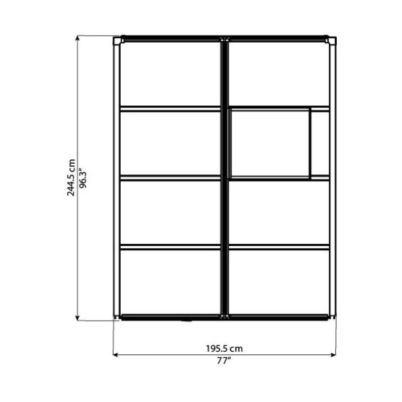 Palram - Canopia | 6x8 Ft Glory Greenhouse Kit - Gray With 10mm Twin-wall Polycarbonate Glazing
