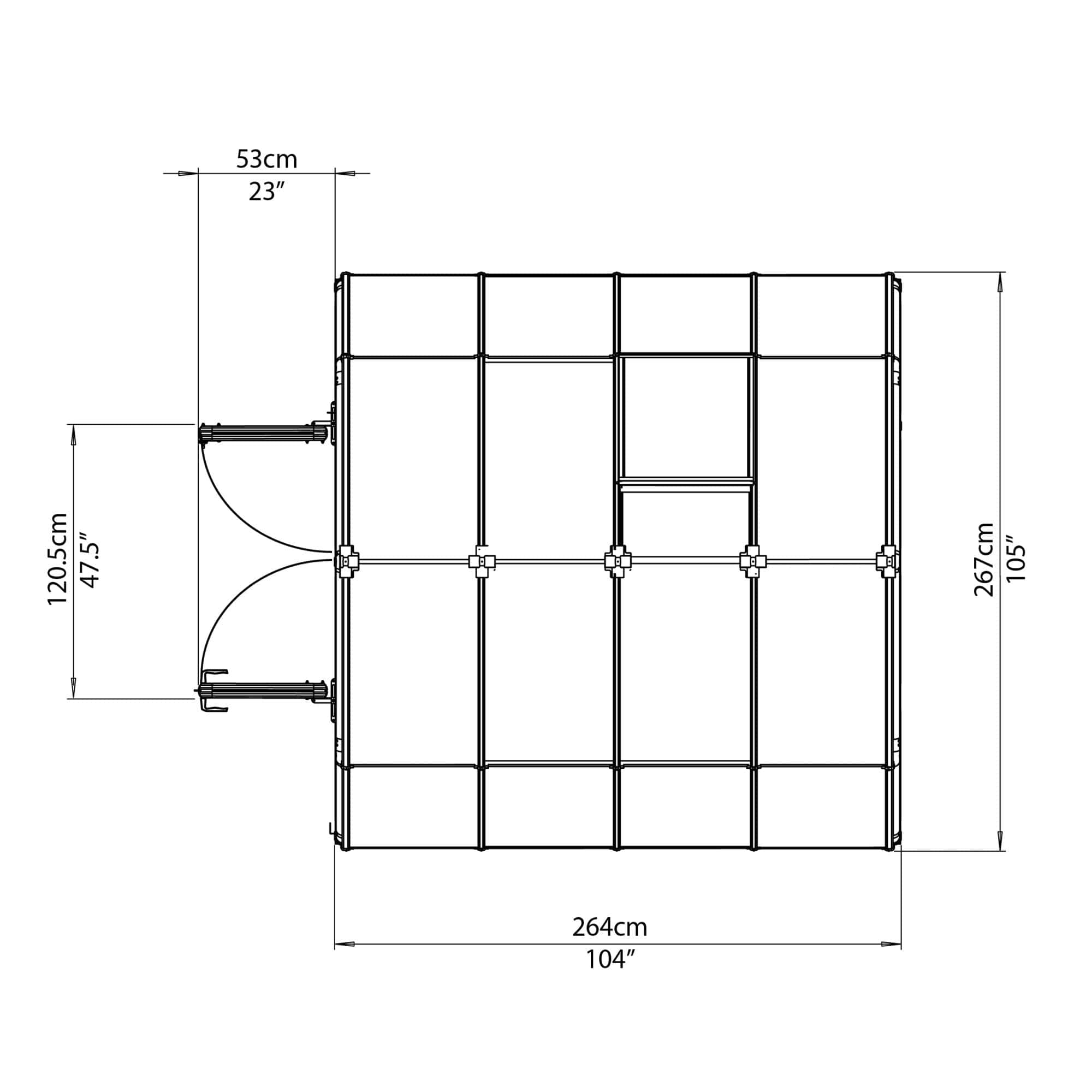 Palram - Canopia | Grand Gardener Greenhouse Kit - 8 Ft Wide - Green - 6mm Twin-wall Polycarbonate Glazing