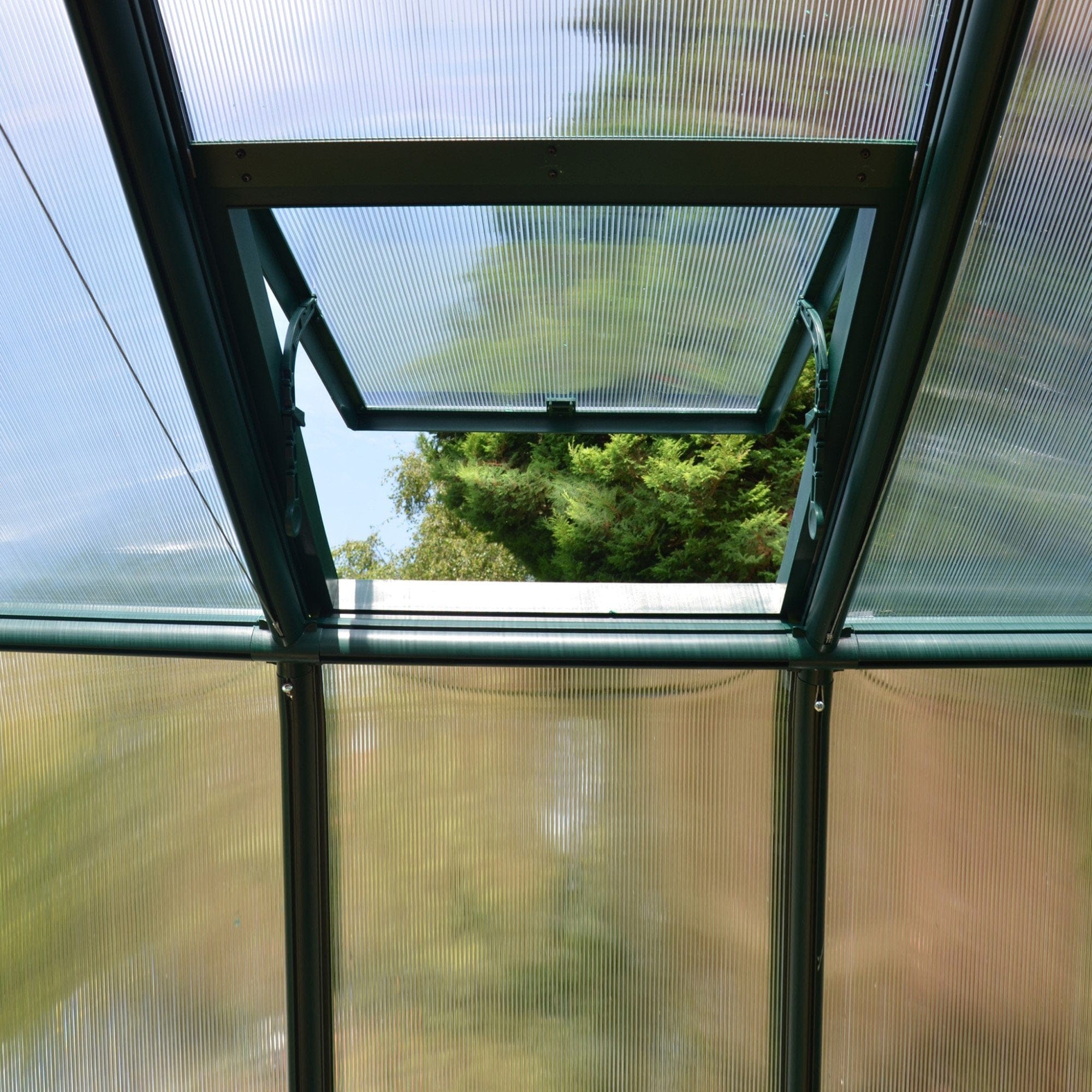 Palram - Canopia | Grand Gardener Greenhouse Kit - 8 Ft Wide - Green - 6mm Twin-wall Polycarbonate Glazing