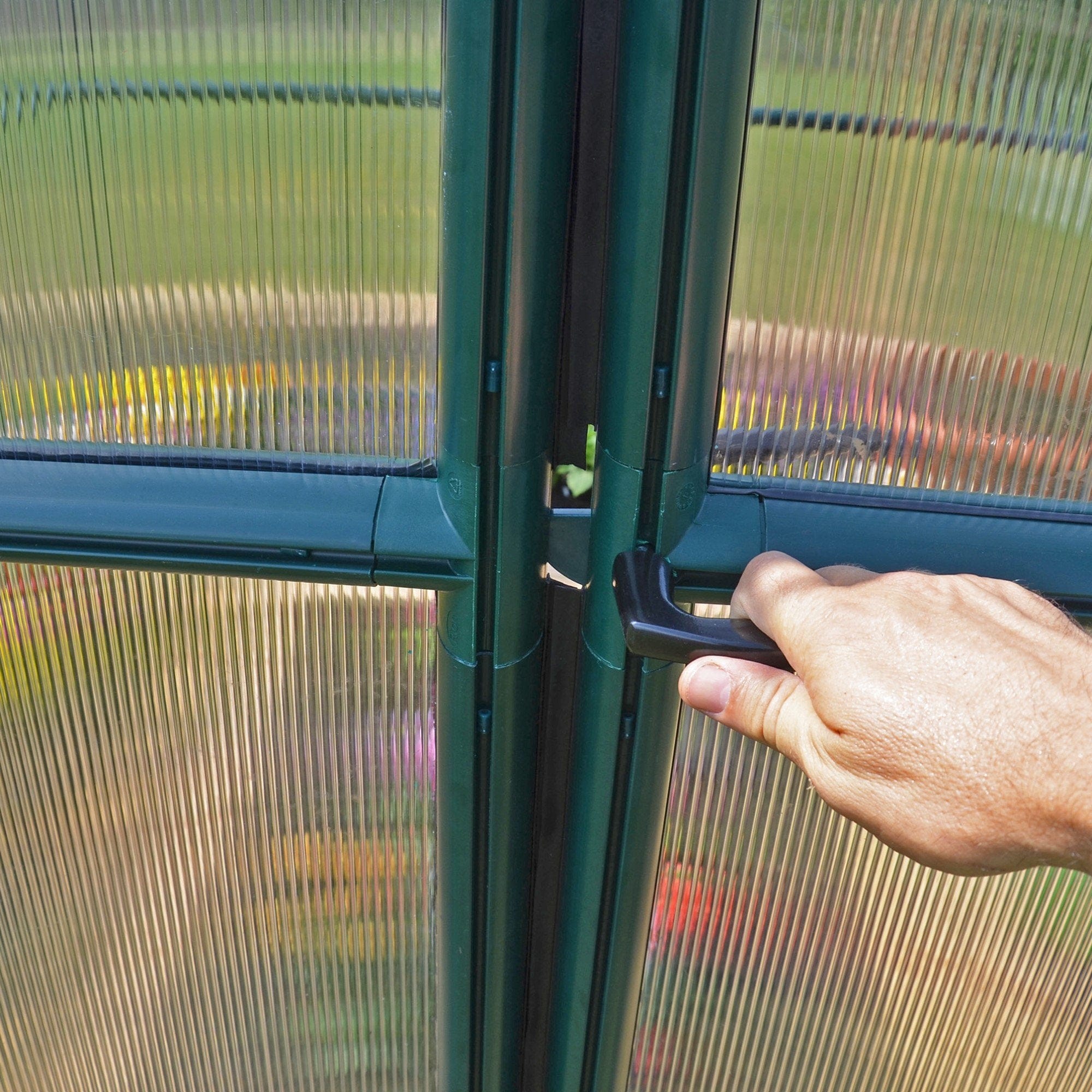 Palram - Canopia | Grand Gardener Greenhouse Kit - 8 Ft Wide - Green - 6mm Twin-wall Polycarbonate Glazing