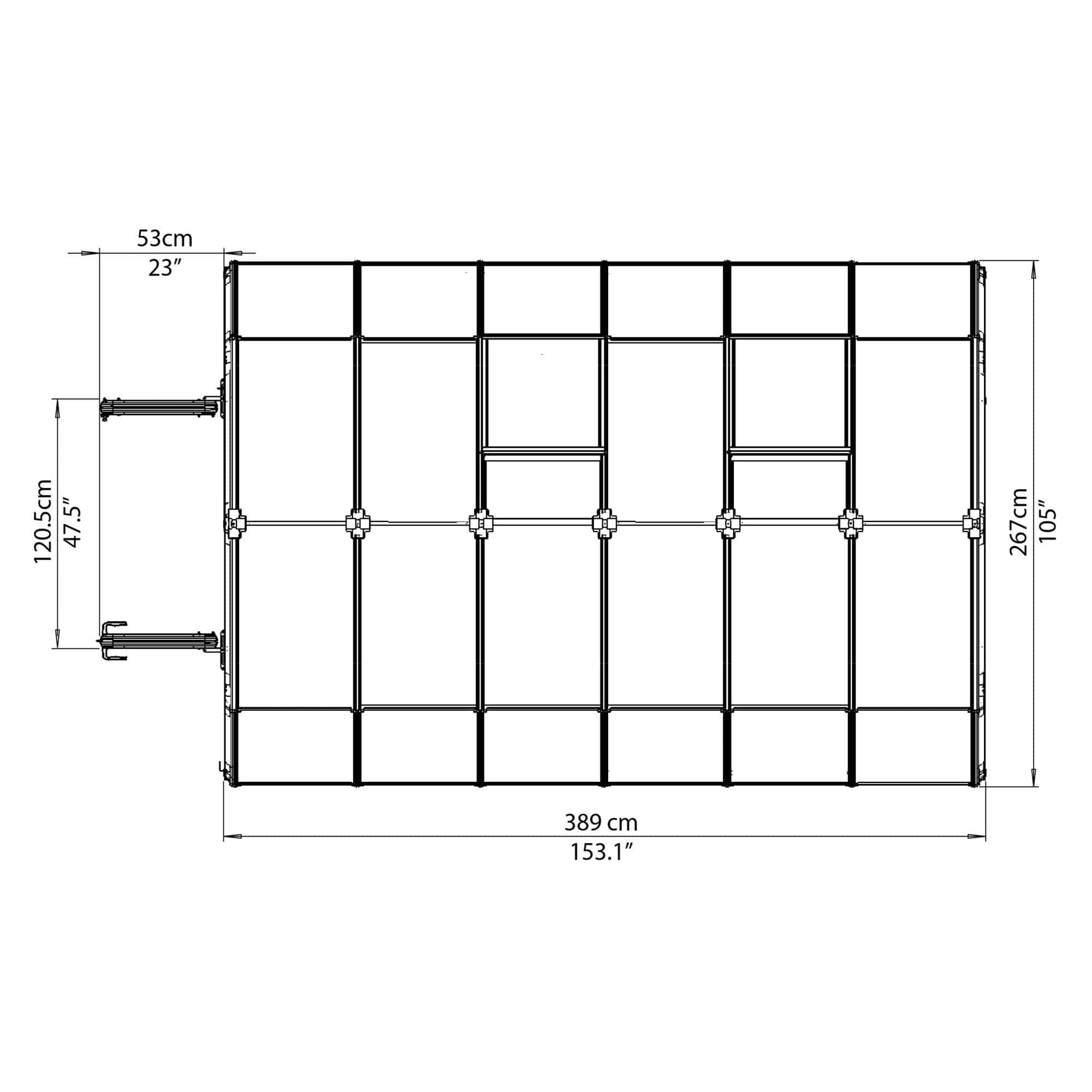 Palram - Canopia | Grand Gardener Greenhouse Kit - 8 Ft Wide - Green - 6mm Twin-wall Polycarbonate Glazing