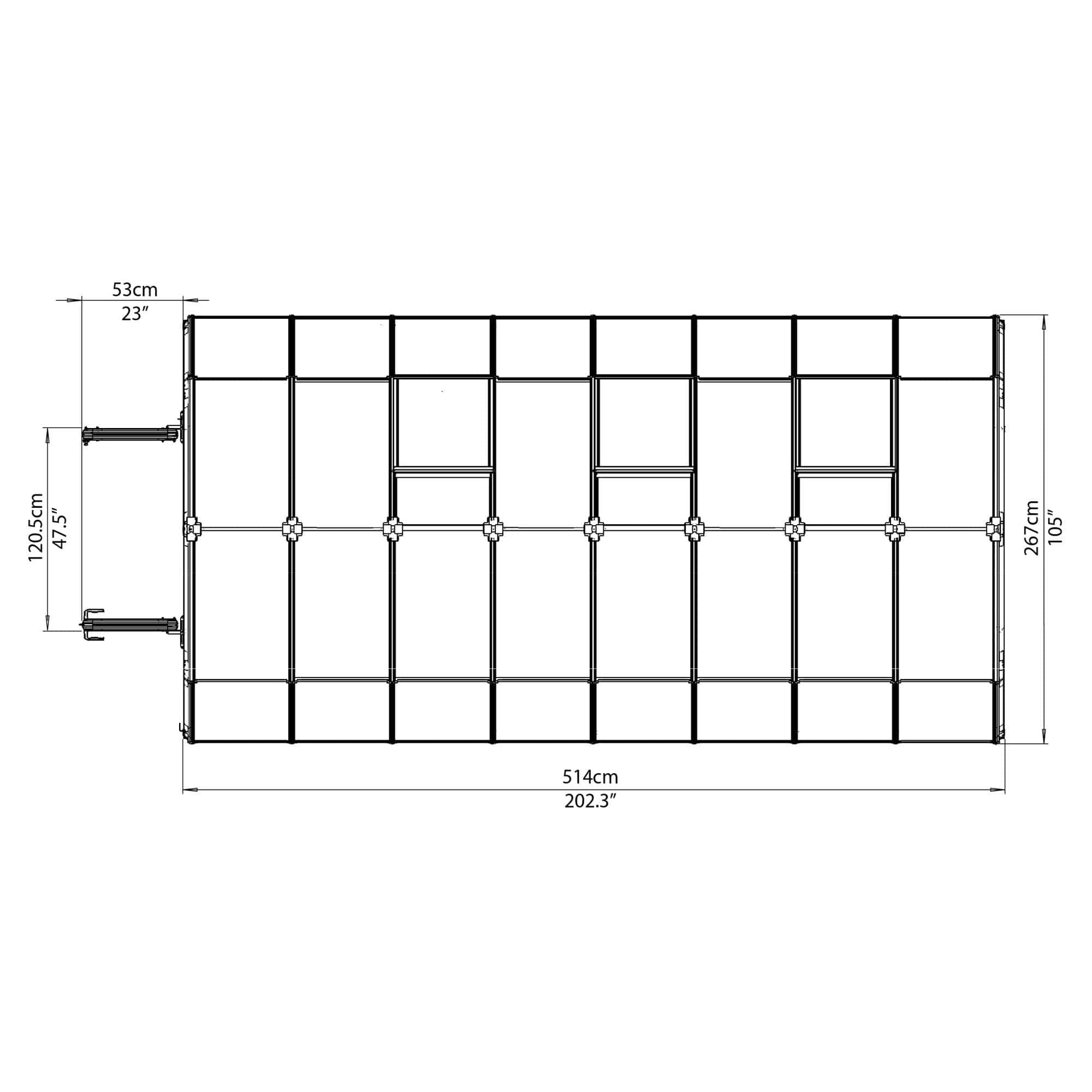 Palram - Canopia | Grand Gardener Greenhouse Kit - 8 Ft Wide - Green - 6mm Twin-wall Polycarbonate Glazing