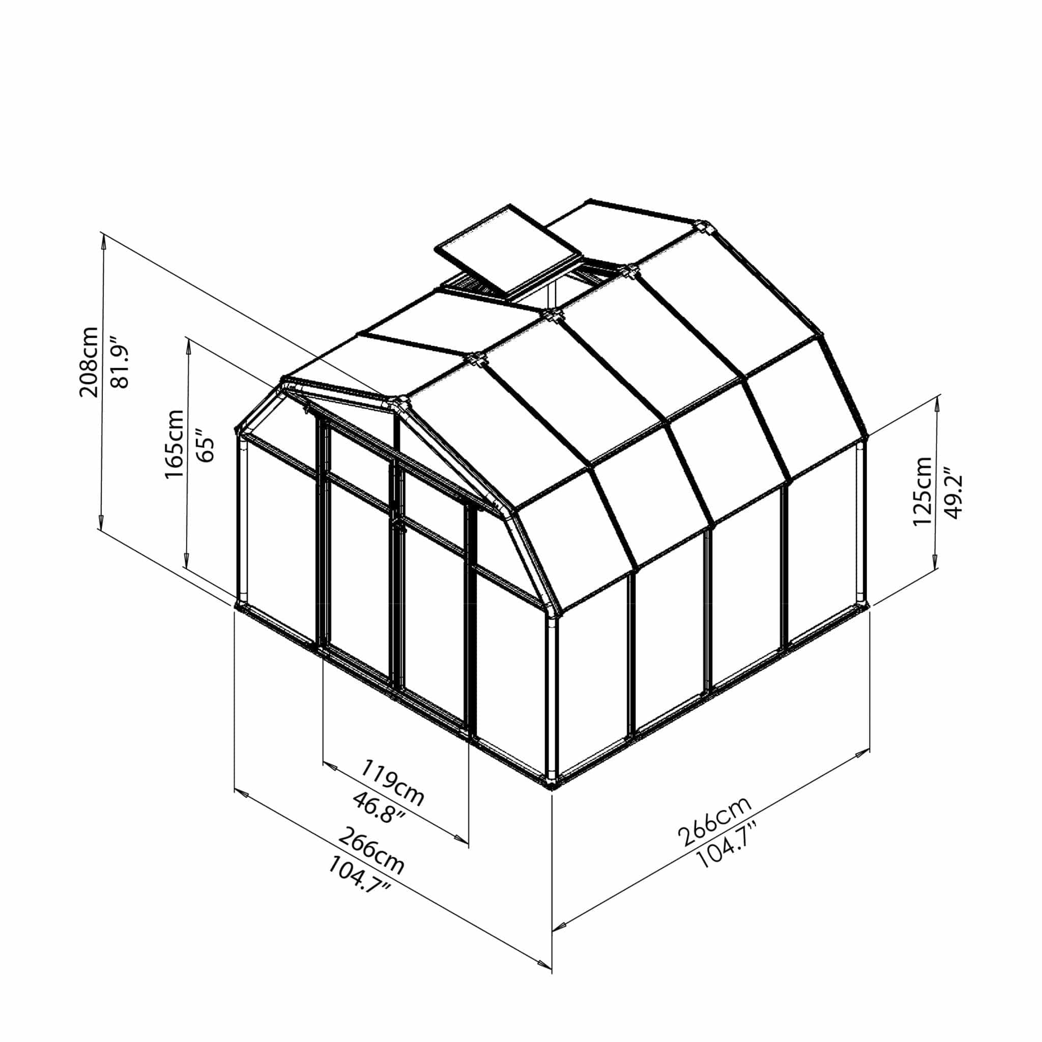 Palram - Canopia | Hobby Gardener Greenhouse Kit - 8 Ft Wide - Green With 6mm Twin-wall Polycarbonate Glazing