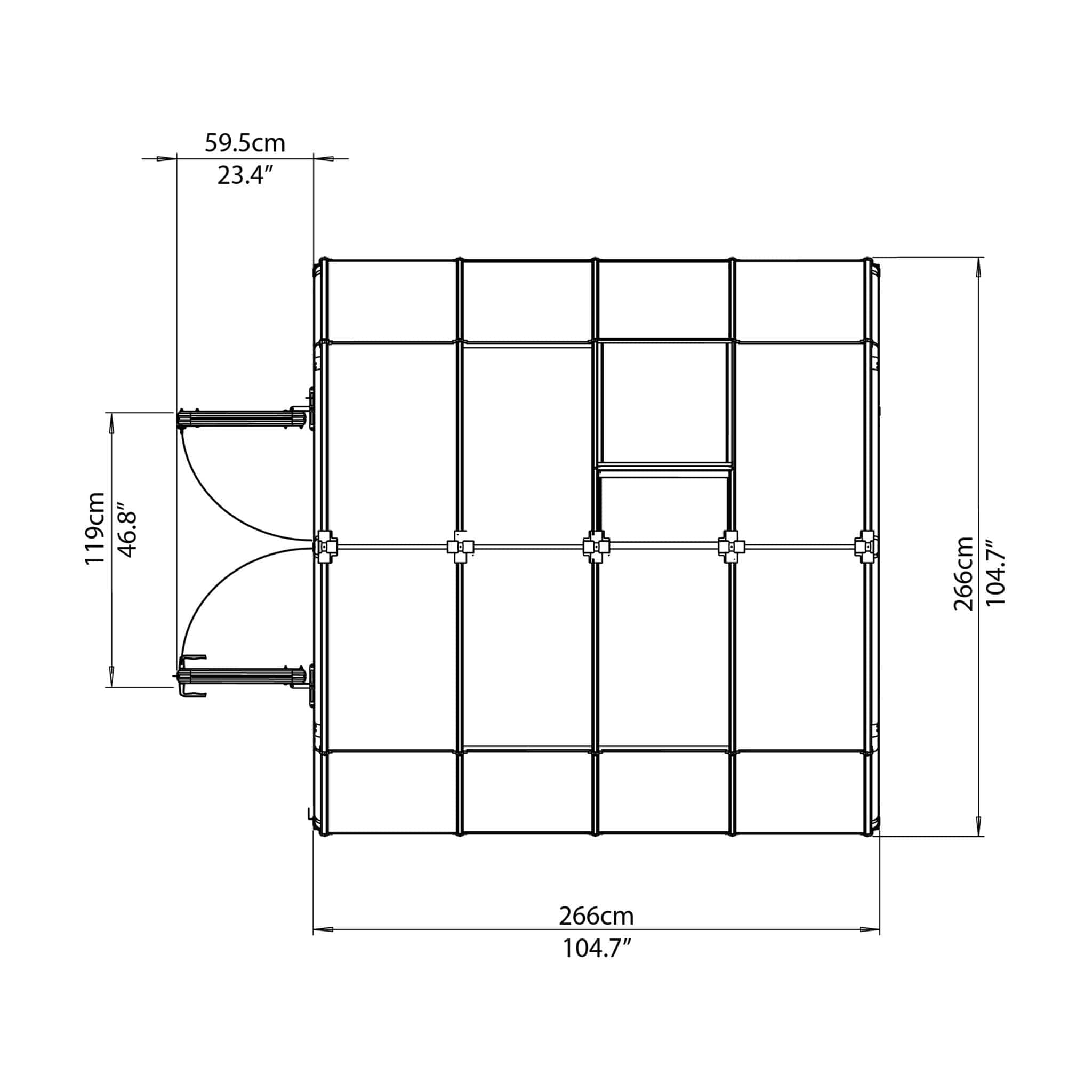 Palram - Canopia | Hobby Gardener Greenhouse Kit - 8 Ft Wide - Green With 6mm Twin-wall Polycarbonate Glazing