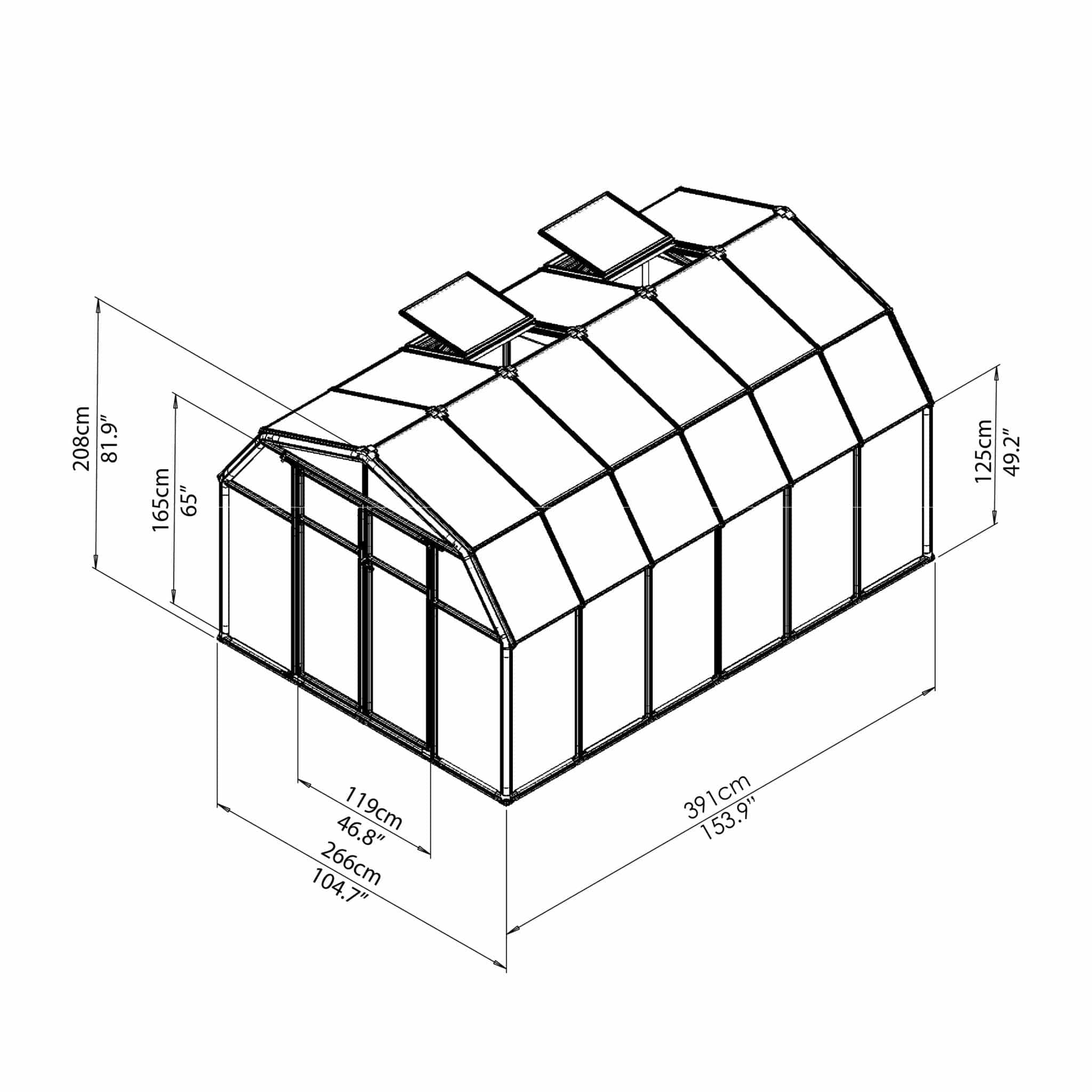 Palram - Canopia | Hobby Gardener Greenhouse Kit - 8 Ft Wide - Green With 6mm Twin-wall Polycarbonate Glazing