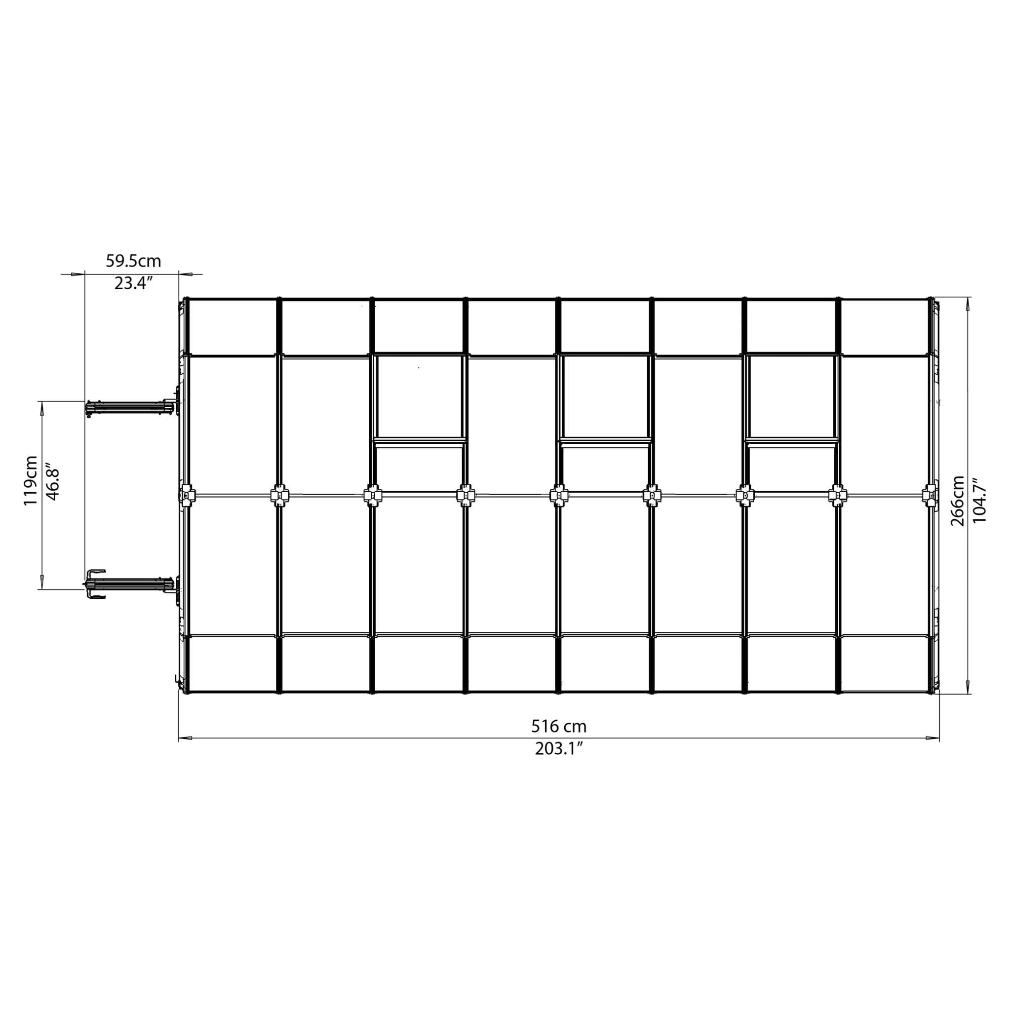 Palram - Canopia | Hobby Gardener Greenhouse Kit - 8 Ft Wide - Green With 6mm Twin-wall Polycarbonate Glazing