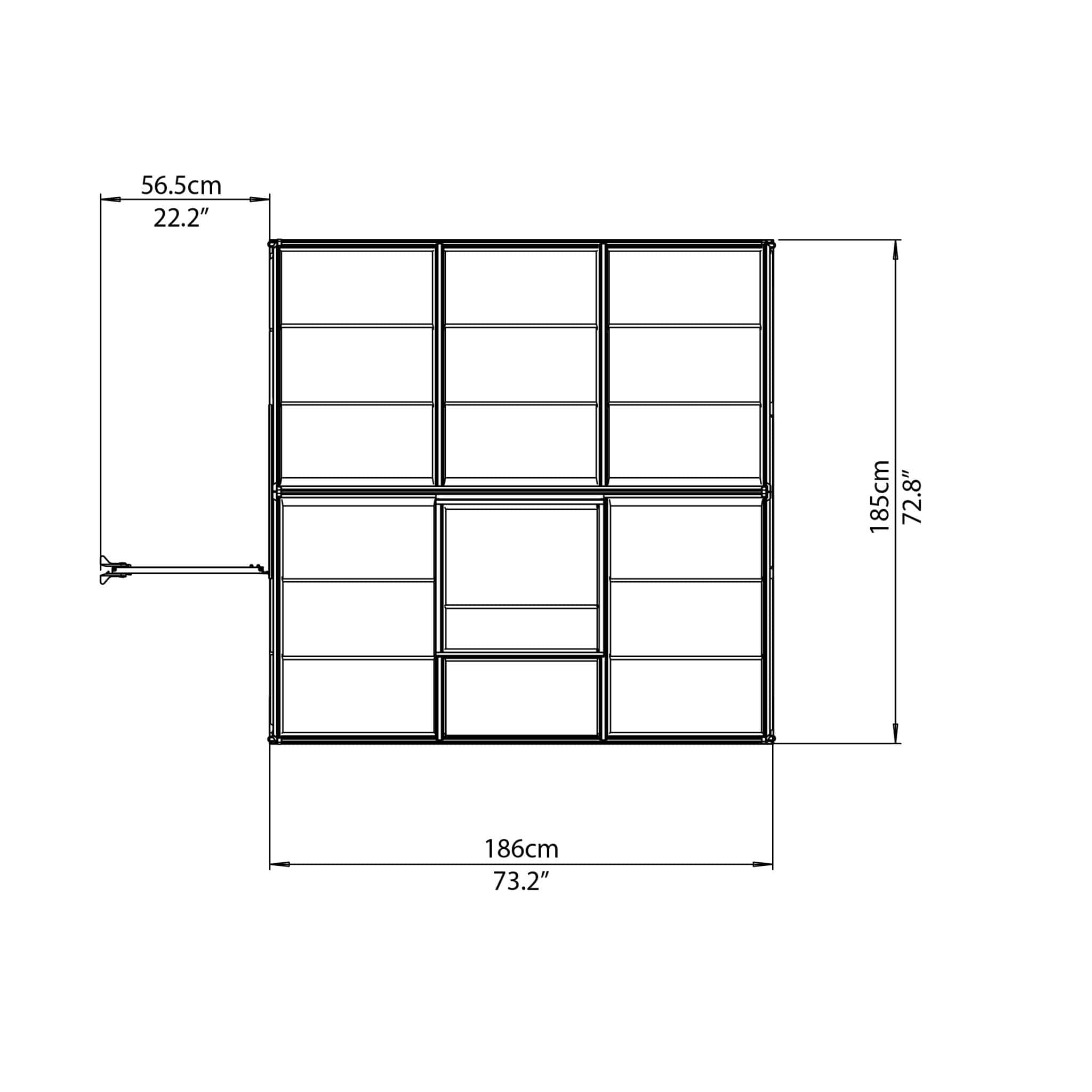 Palram - Canopia | Hybrid Greenhouse Kit - Silver With 0.8mm Polycarbonate Glazing