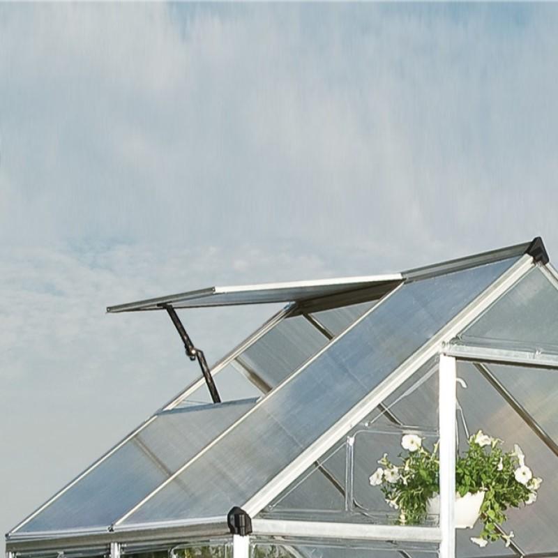 Palram - Canopia | 6X8 ft Hybrid Greenhouse Kit - Green With 0.8mm Polycarbonate Glazing