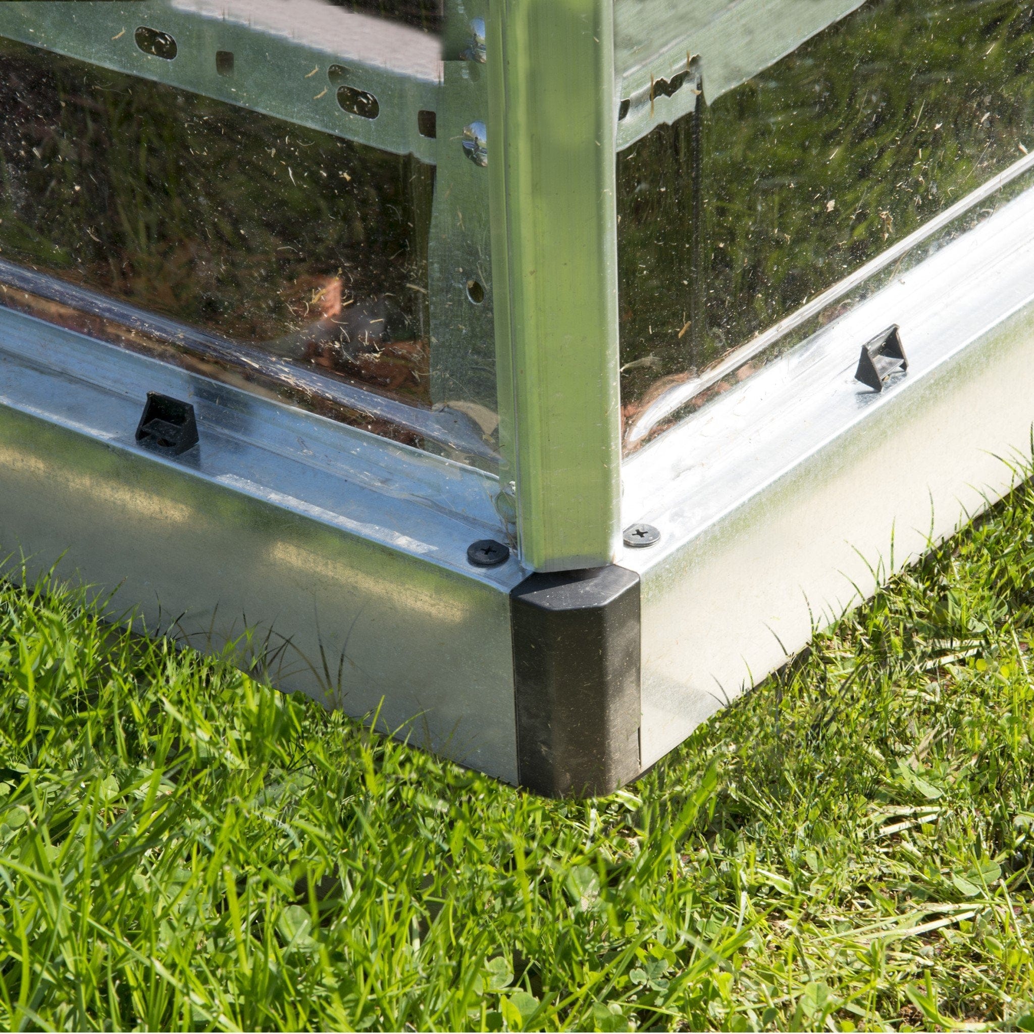 Palram - Canopia | 4x8 Ft Hybrid Lean-To Greenhouse Kit - Silver With 0.8mm Polycarbonate Glazing