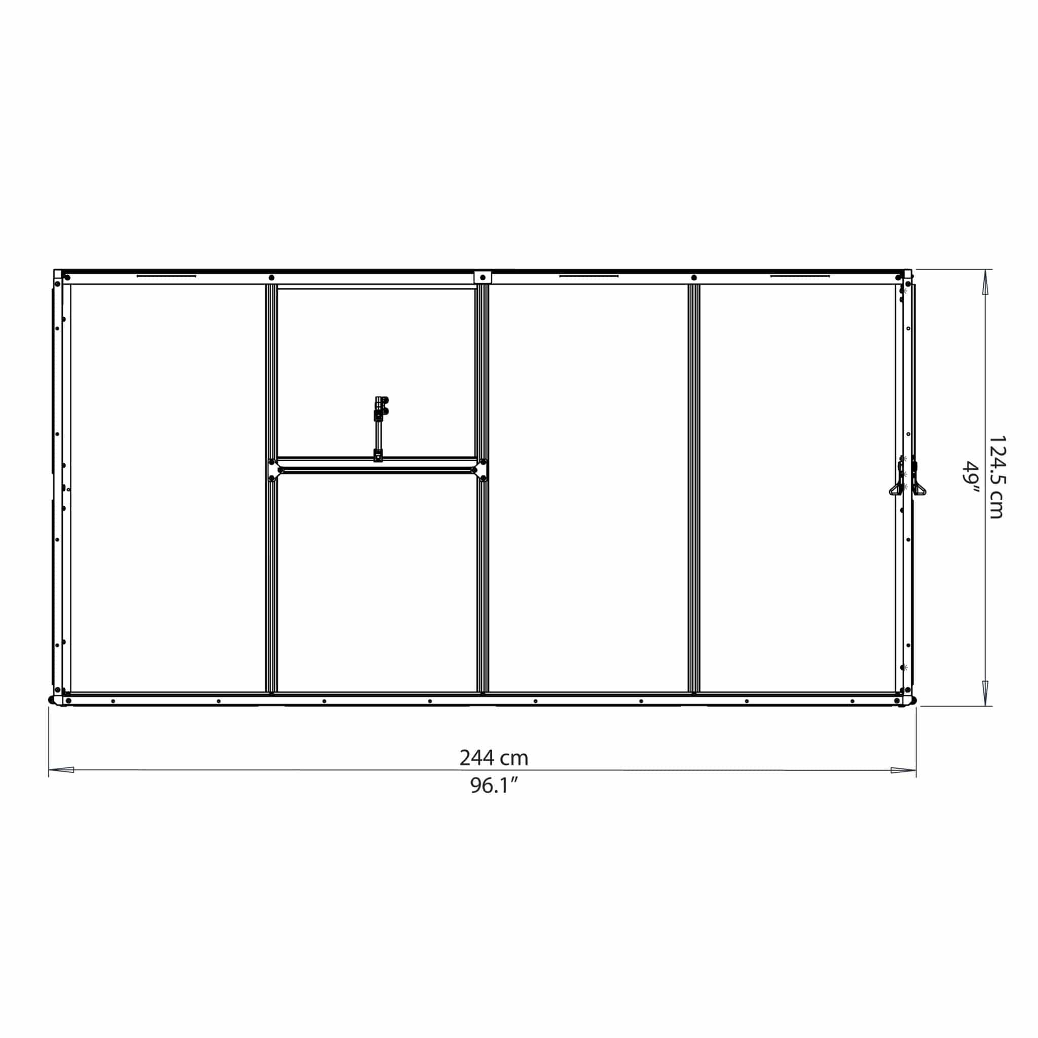 Palram - Canopia | 4x8 Ft Hybrid Lean-To Greenhouse Kit - Silver With 0.8mm Polycarbonate Glazing