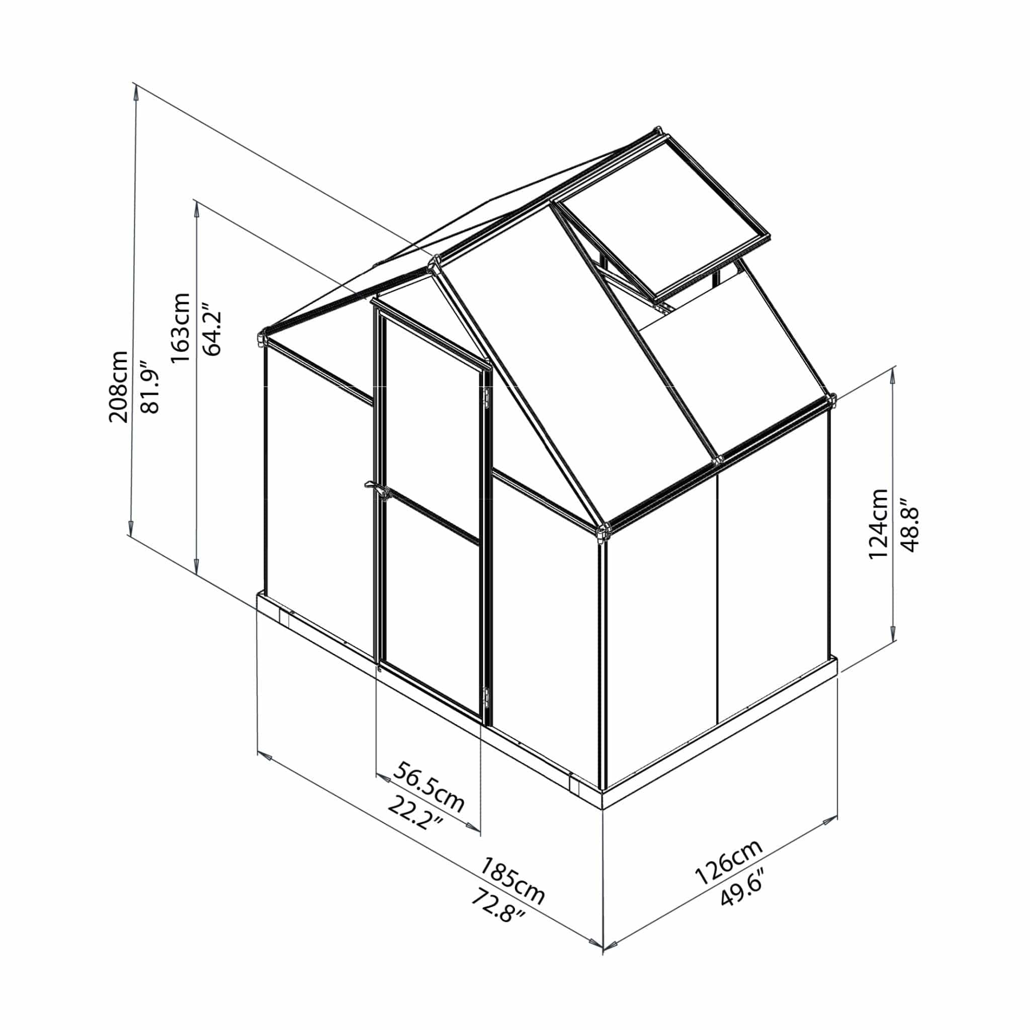 Palram - Canopia | Mythos Greenhouse Kit - 6 Ft Wide - Green With 4mm Twin-wall Polycarbonate Glazing