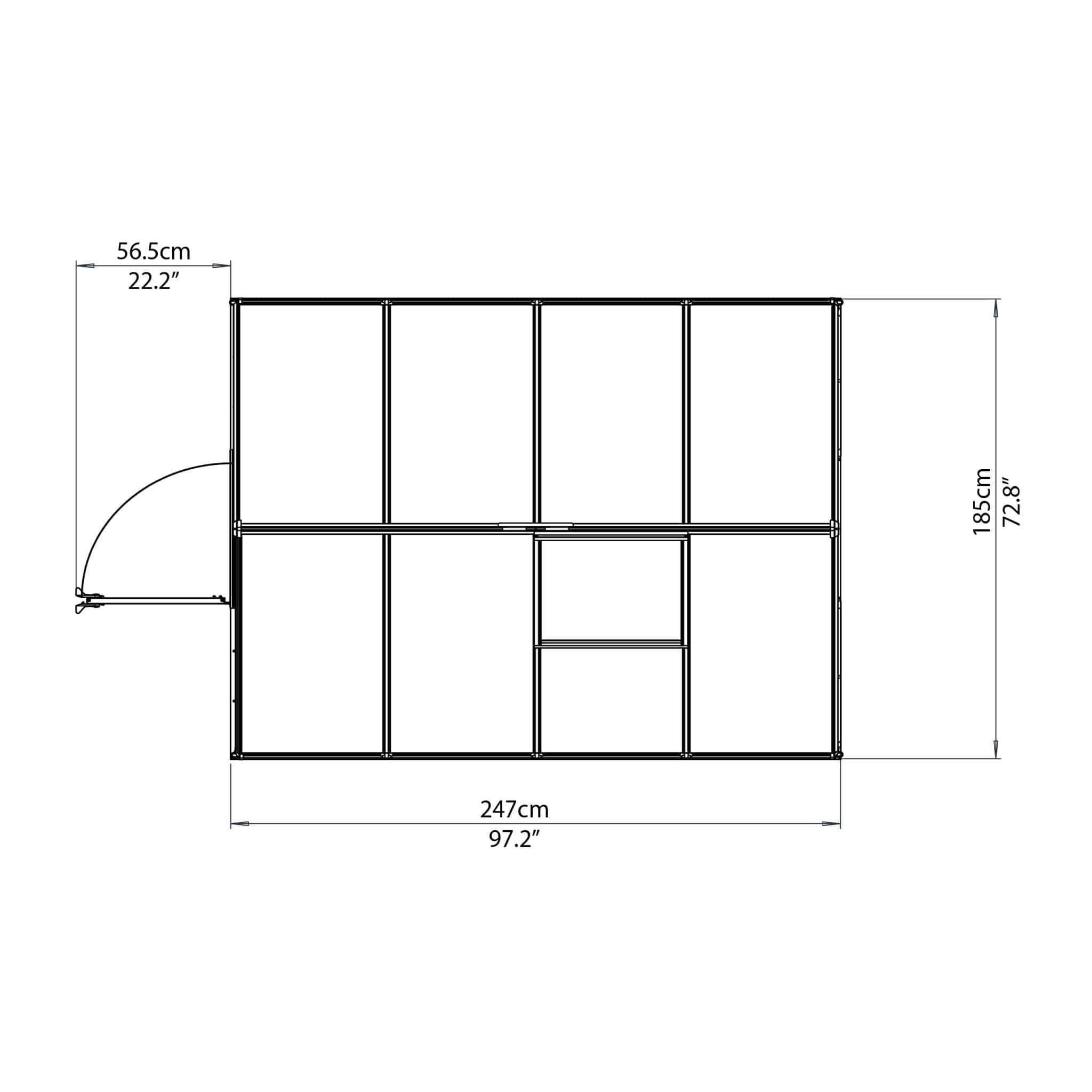 Palram - Canopia | Mythos Greenhouse Kit - 6 Ft Wide - Silver With 4mm Twin-wall Polycarbonate Glazing