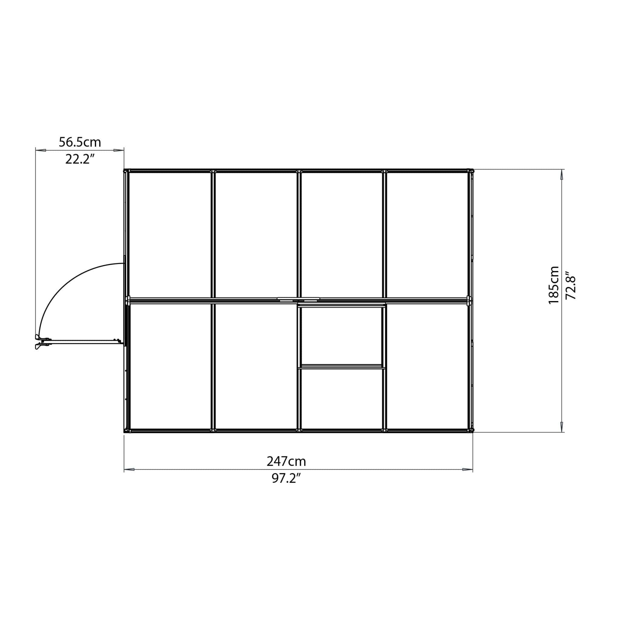 Palram - Canopia | Mythos Greenhouse Kit - 6 Ft Wide - Silver With 4mm Twin-wall Polycarbonate Glazing