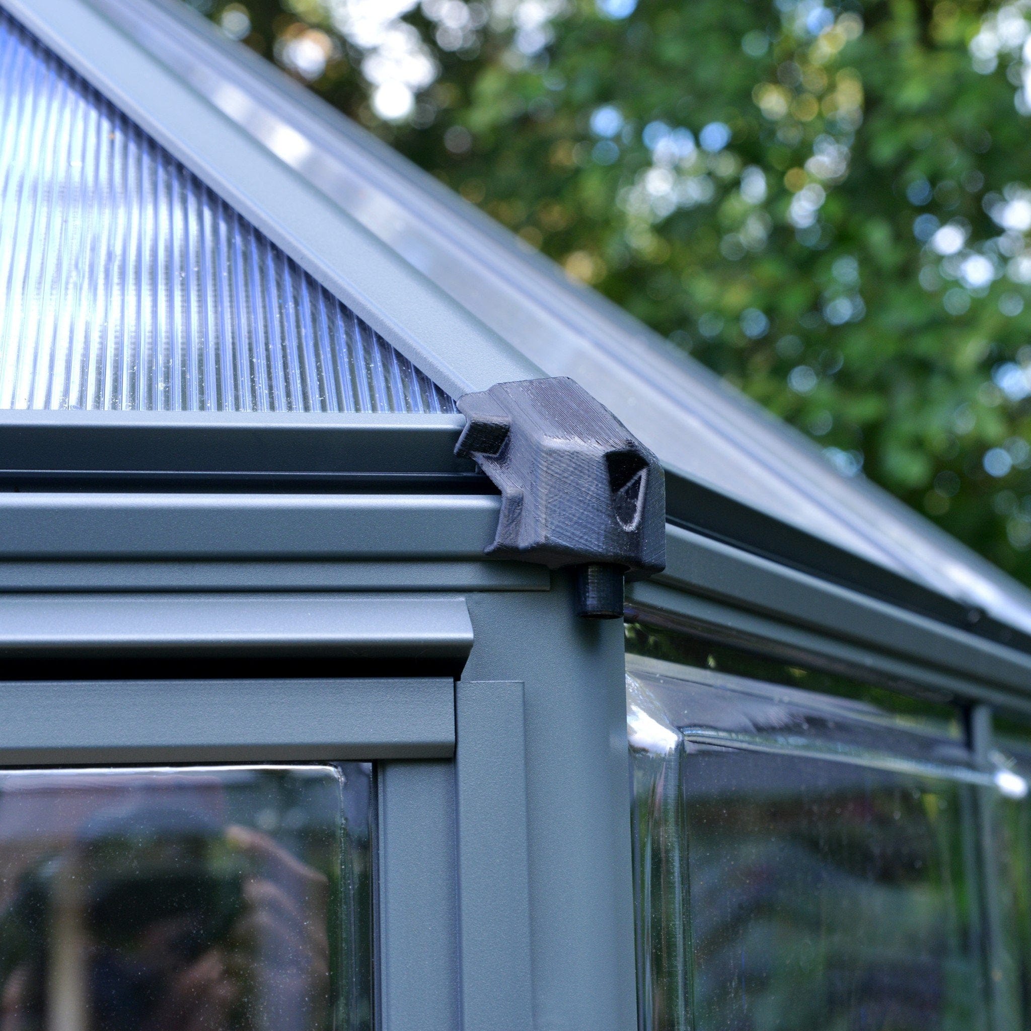 Palram - Canopia | 7x8 Ft Oasis Hex Greenhouse Kit - Gray With 0.8mm Polycarbonate Glazing