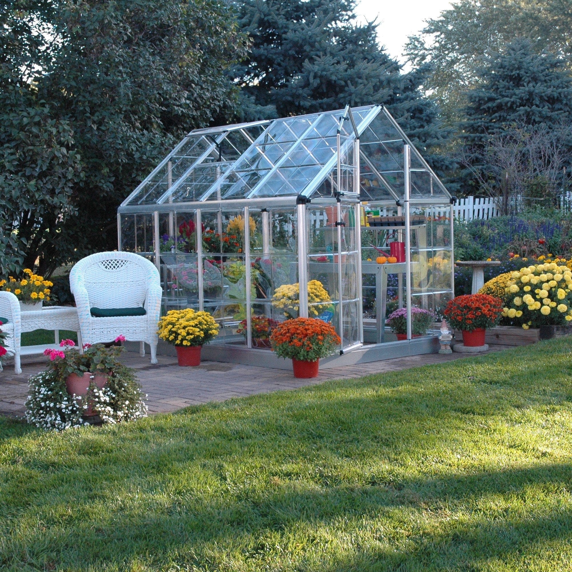 Palram - Canopia | Snap & Grow Greenhouse Kit - 6ft Wide - Silver With 0.8mm Polycarbonate Glazing