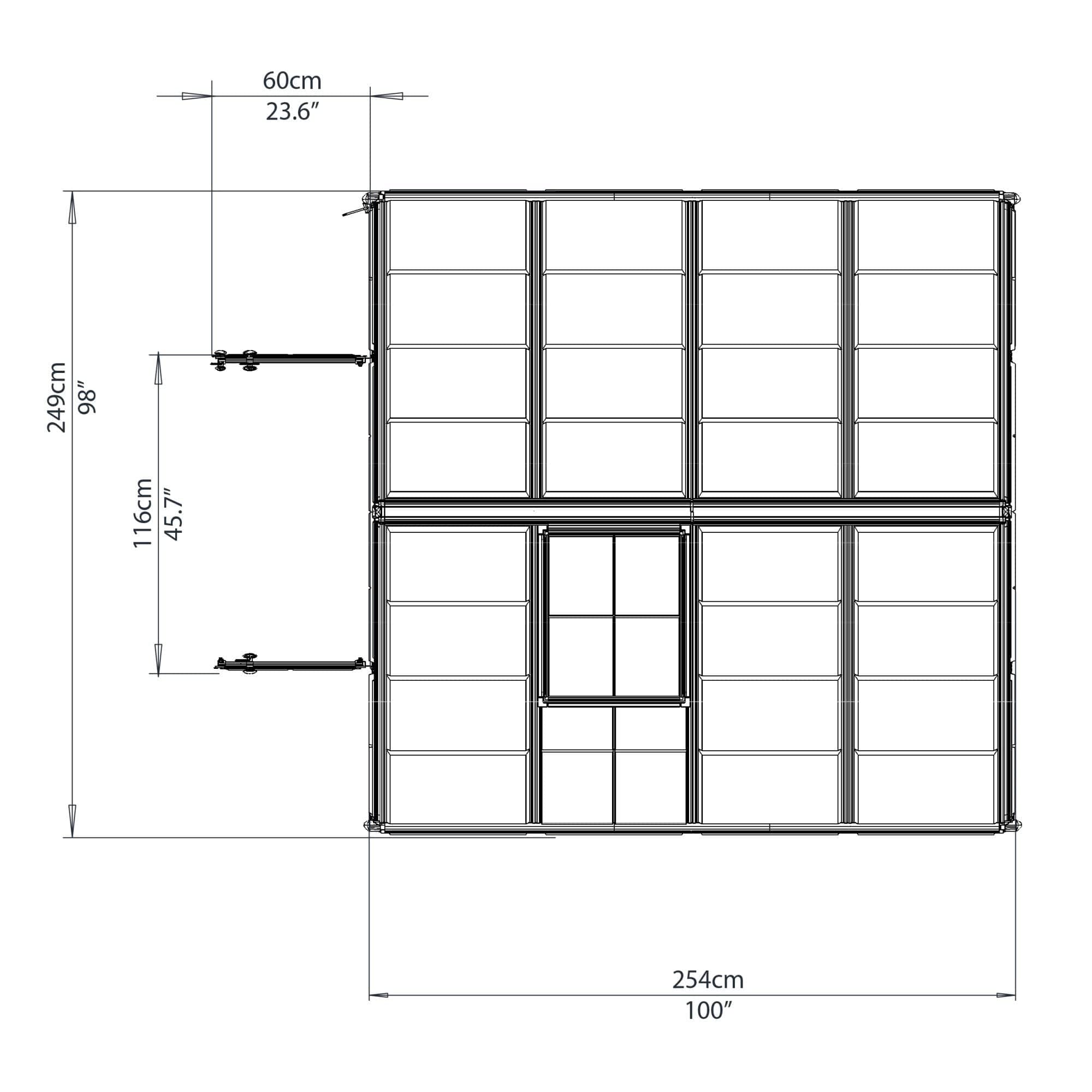 Palram - Canopia | Snap & Grow Greenhouse Kit - 8 Ft Wide - Silver With 0.8mm Polycarbonate Glazing
