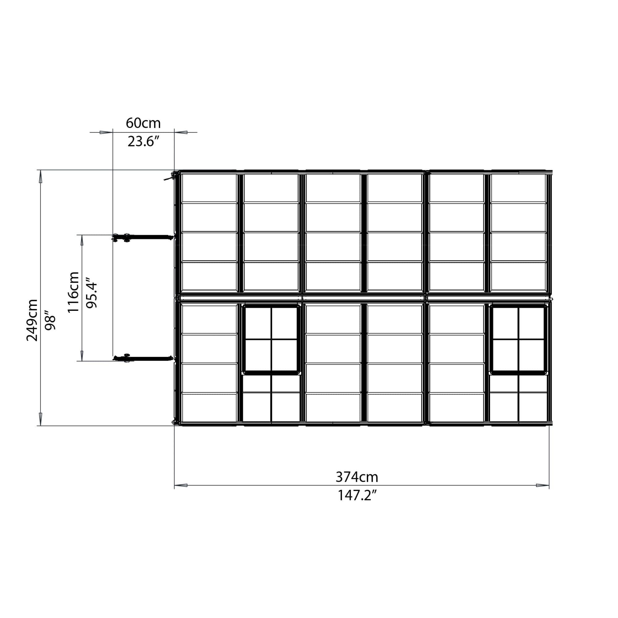Palram - Canopia | Snap & Grow Greenhouse Kit - 8 Ft Wide - Silver With 0.8mm Polycarbonate Glazing