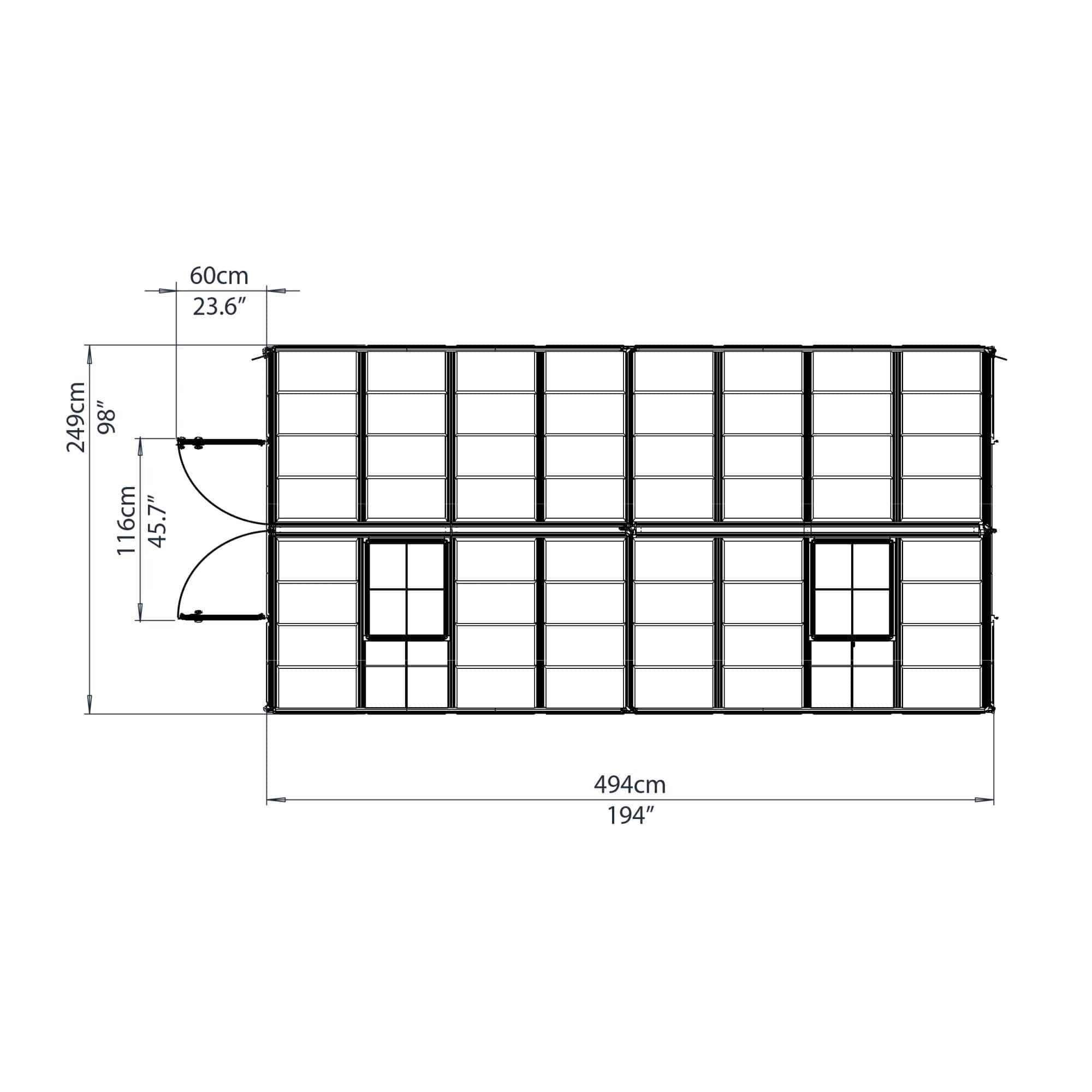 Palram - Canopia | Snap & Grow Greenhouse Kit - 8 Ft Wide - Silver With 0.8mm Polycarbonate Glazing
