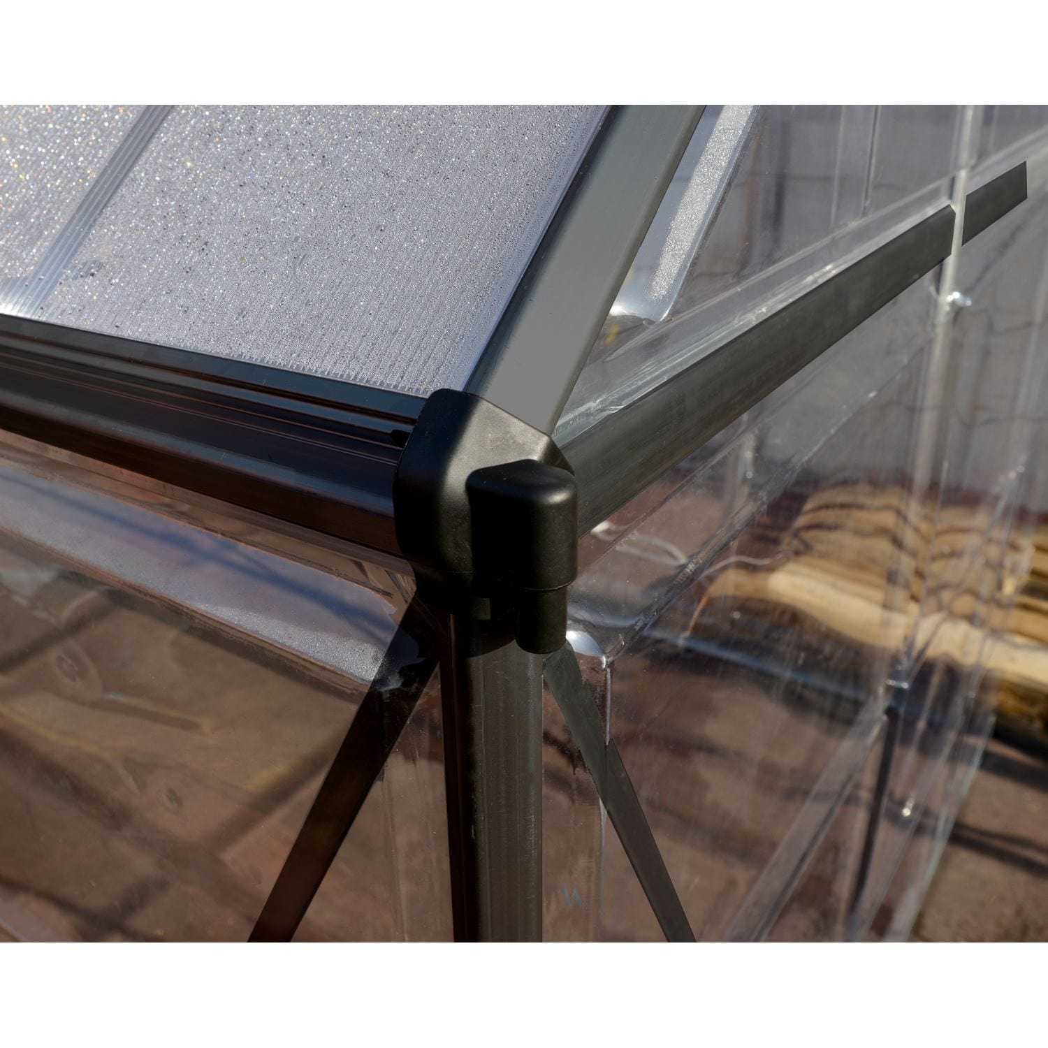 Palram - Canopia | 6x4 Ft Mythos Greenhouse Kit - Gray With 4mm Twin-wall Polycarbonate Glazing