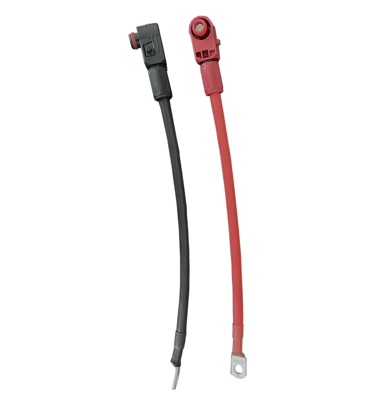 RUiXU 4AWG Cable-5/16” Lugs + Pluggable Battery Pole Connector  -Black and Red